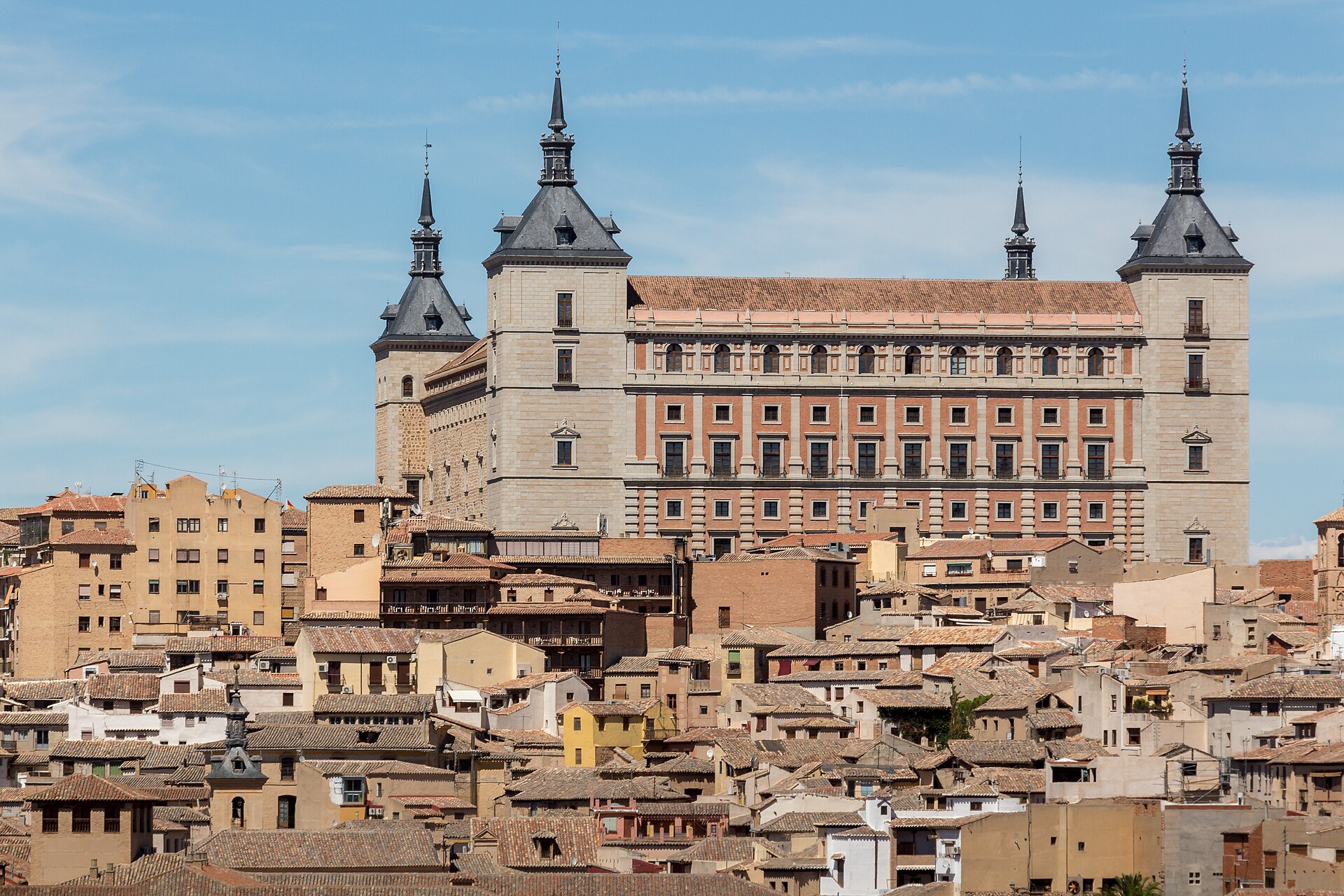 Alcázar of Toledo and the old town viewed from Mirador del Valle