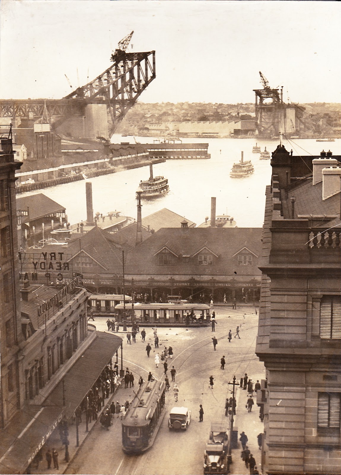 Sydney Harbour Bridge and ferries at Circular Quay