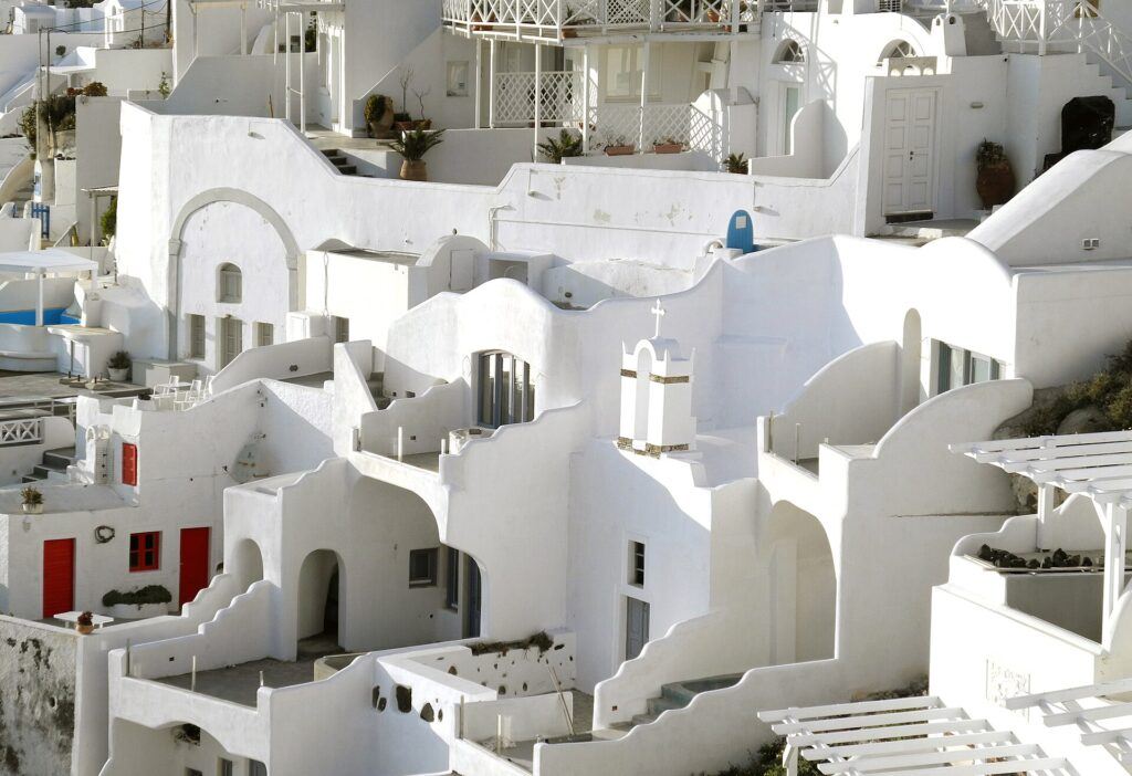 Firostefani Santorini caldera path view