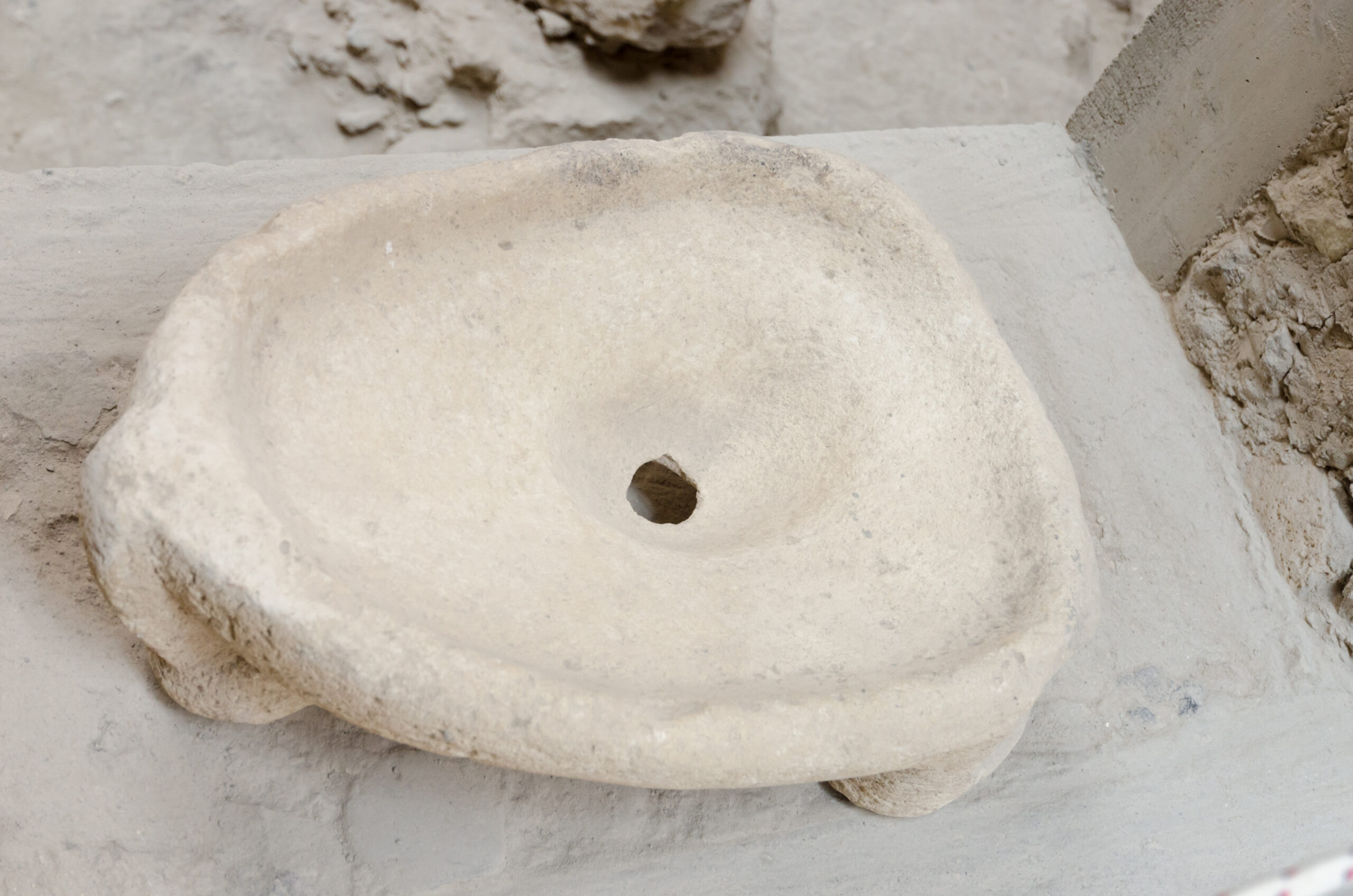 The excavated streets of Akrotiri, Santorini