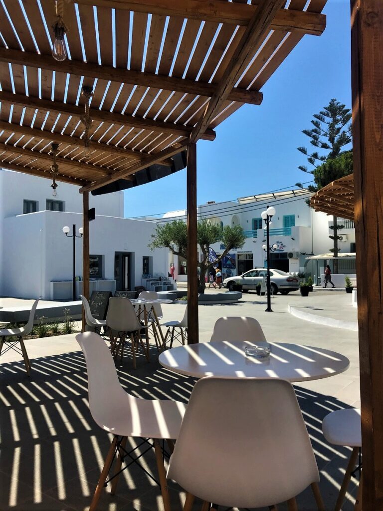 Kamari black sand beach Santorini