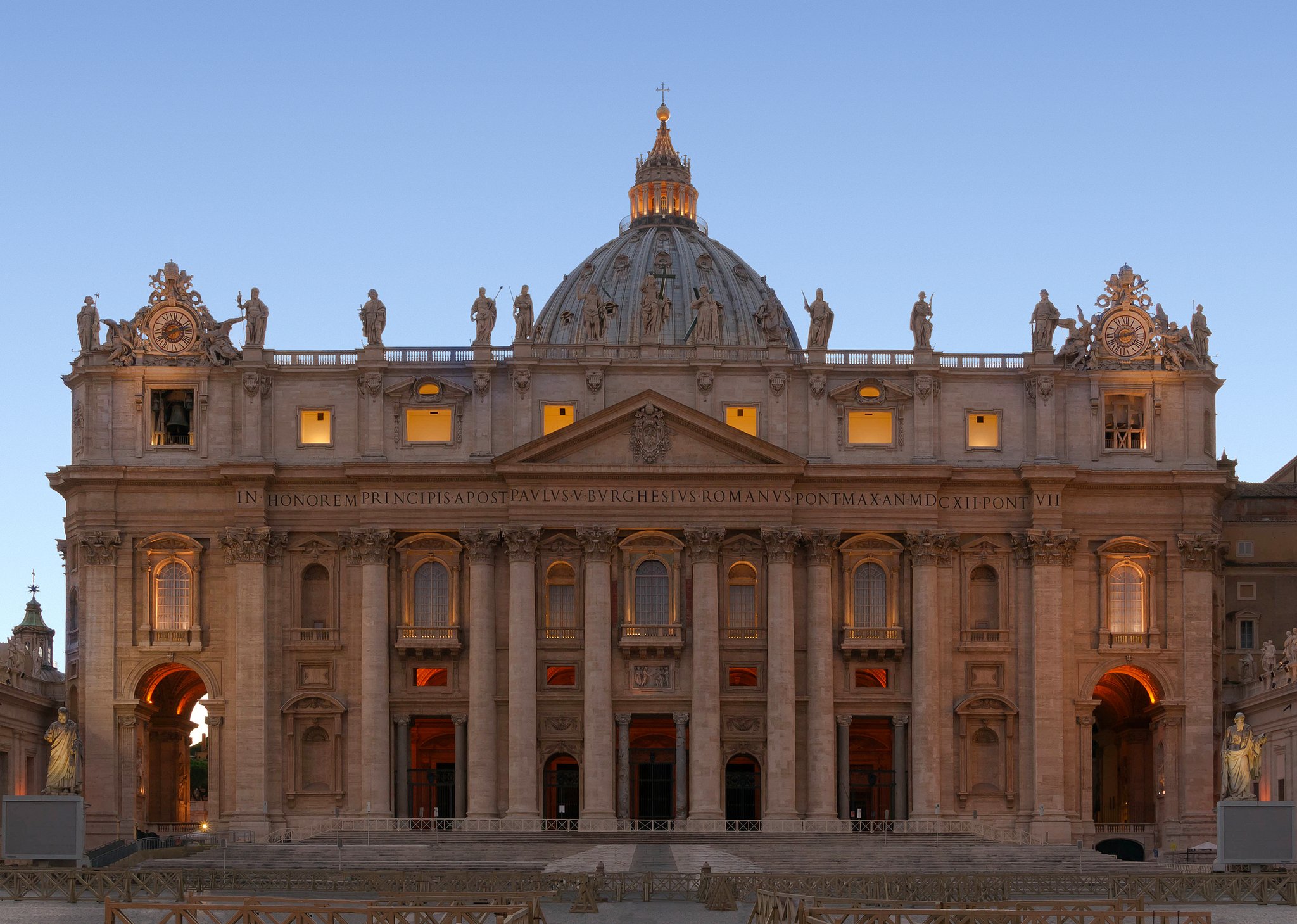 St. Peter's Basilica at dusk