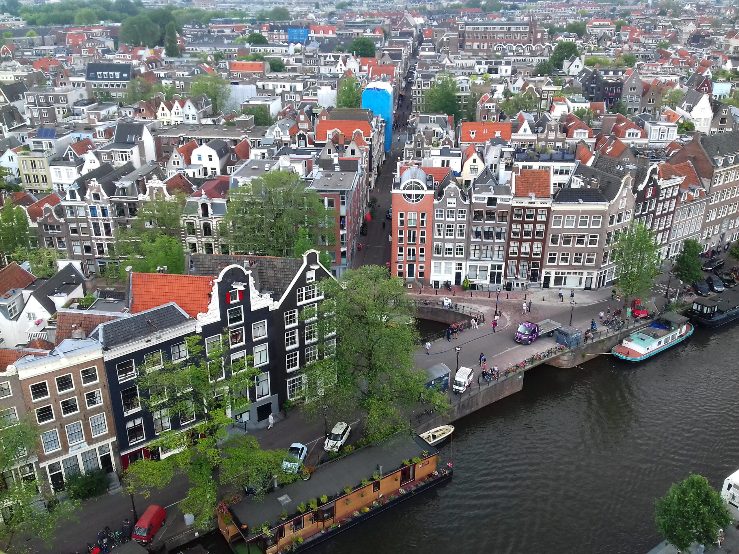 Jordaan district Amsterdam aerial view