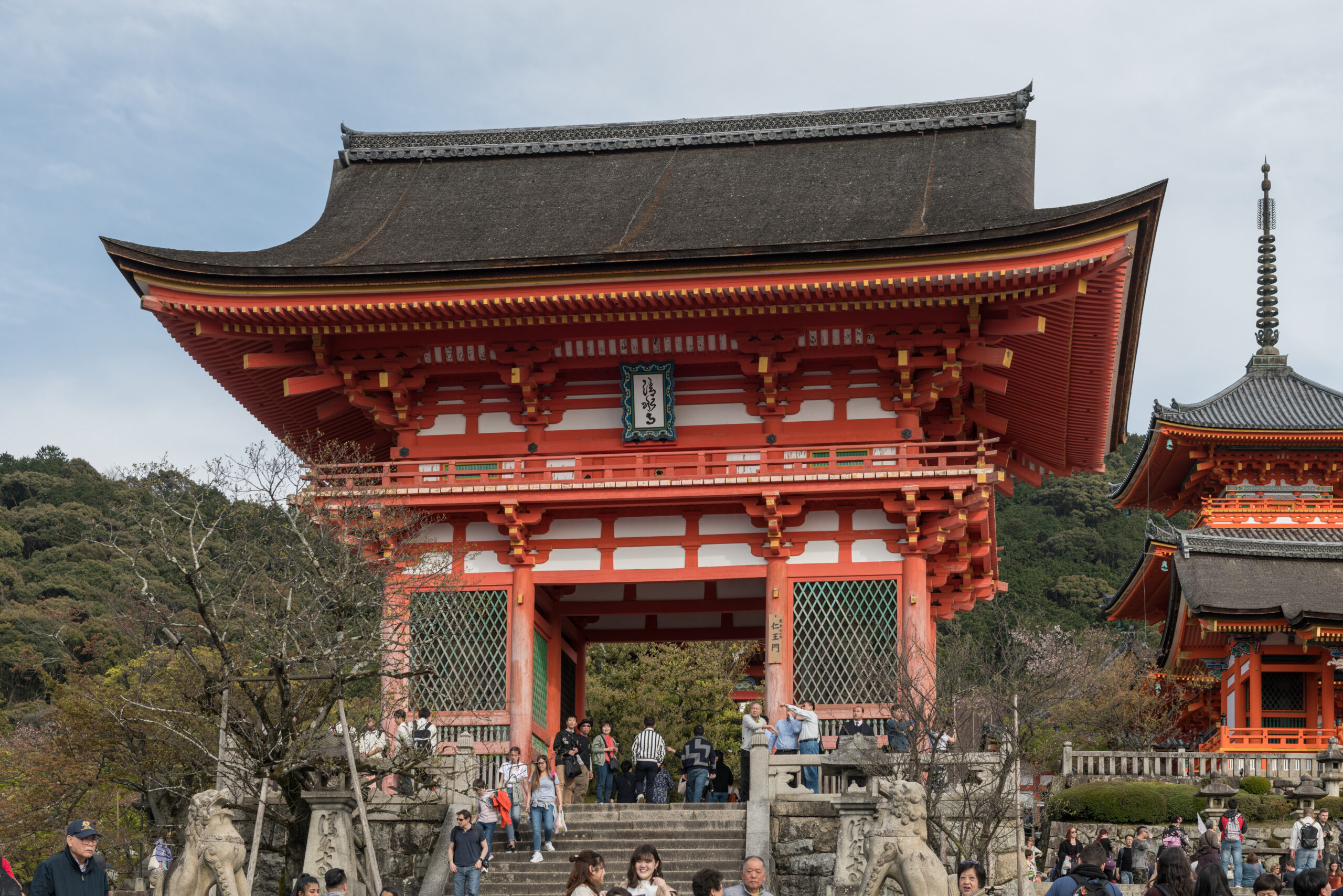 Kiyomizu-dera temple's wooden stage overlooking Kyoto