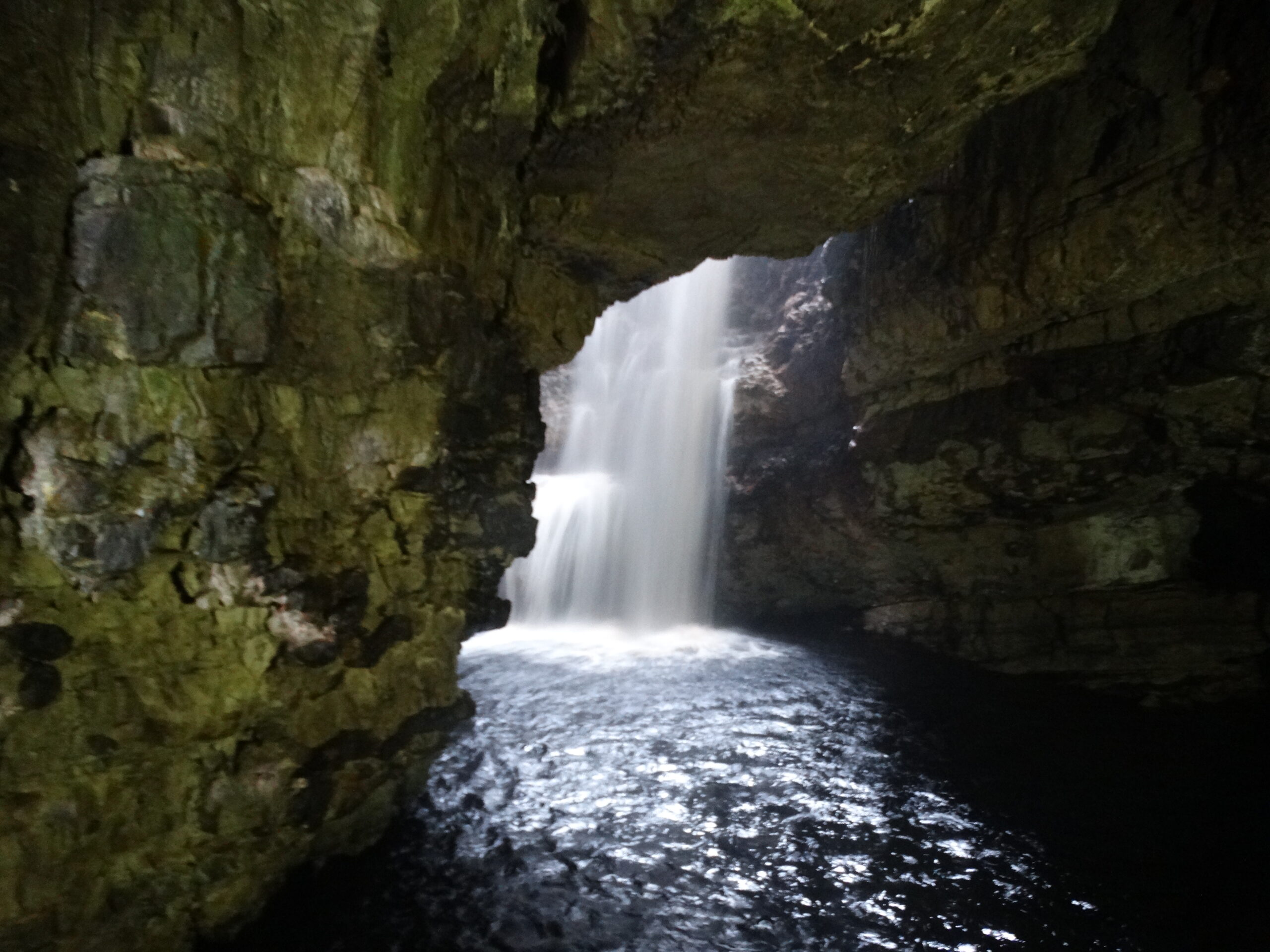 Waterfall inside Smoo Cave near Durness