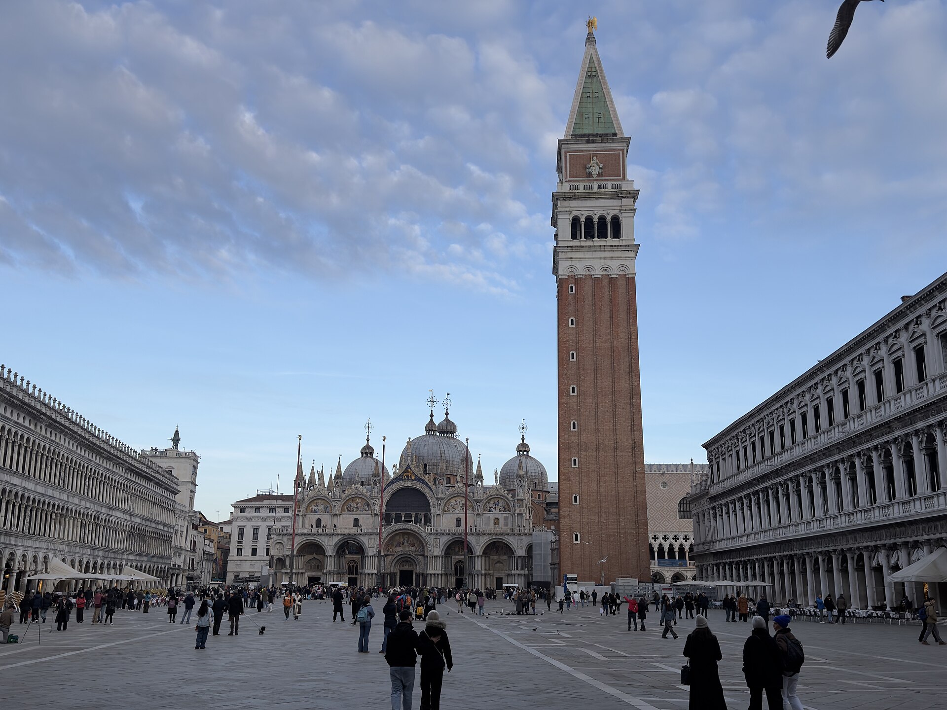 St Mark's Basilica and the Campanile in Piazza San Marco, Venice