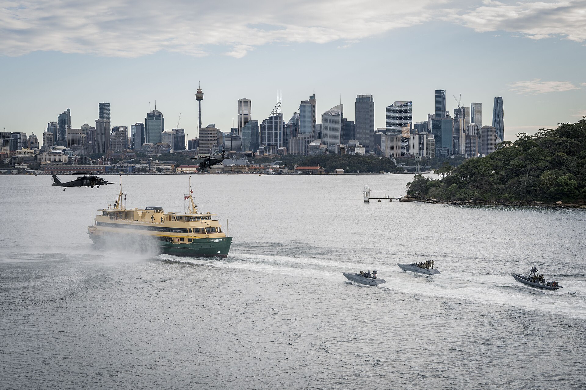 Sydney CBD skyline across the harbour