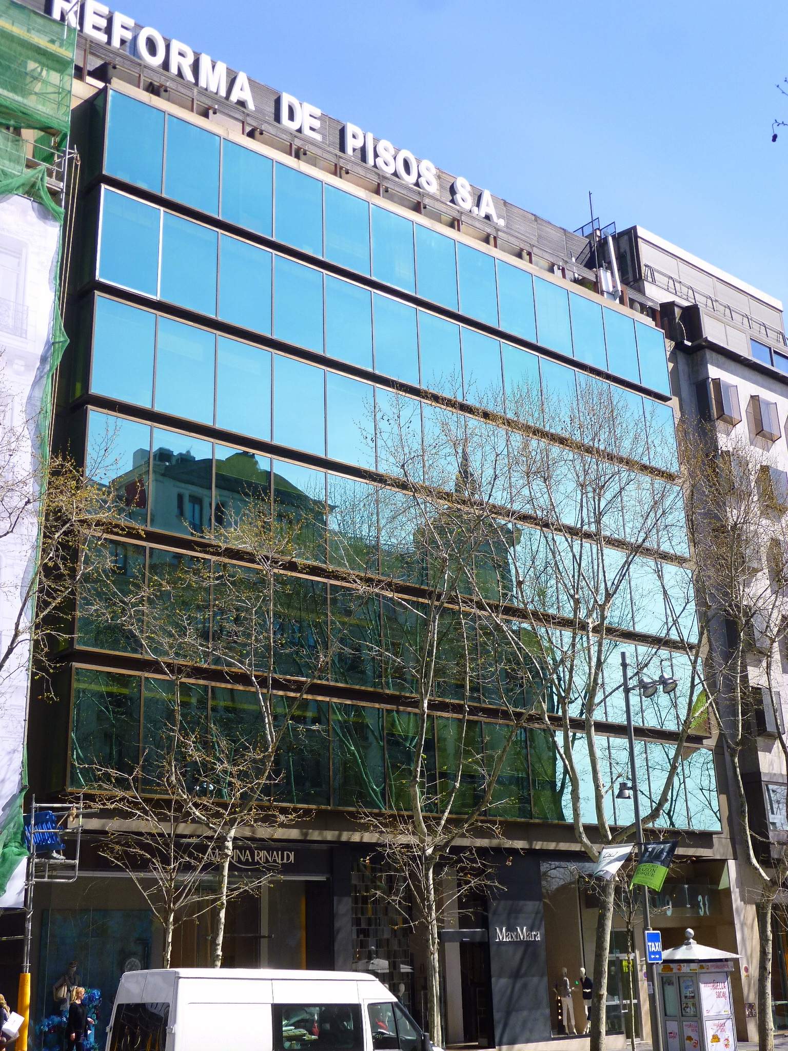 Elegant buildings on Calle de Serrano in Madrid's Salamanca district