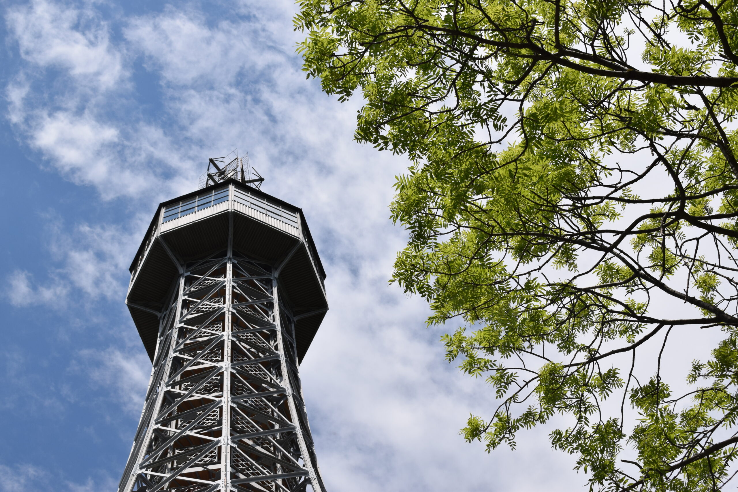 The Petřín Lookout Tower in Prague, a small-scale copy of the Eiffel Tower
