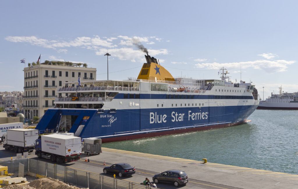 The Port of Piraeus with ferries at the dock