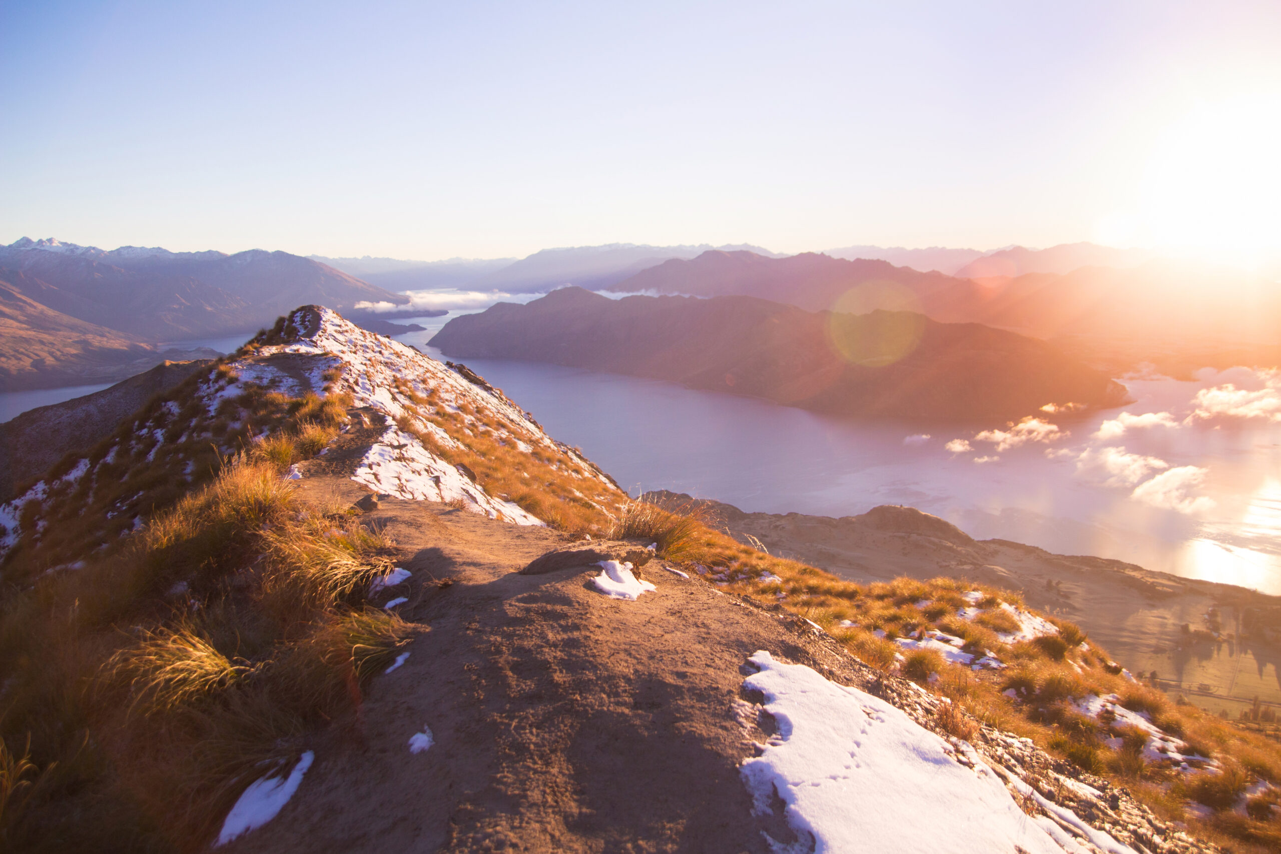 Sunrise over Roy's Peak above Lake Wanaka in New Zealand