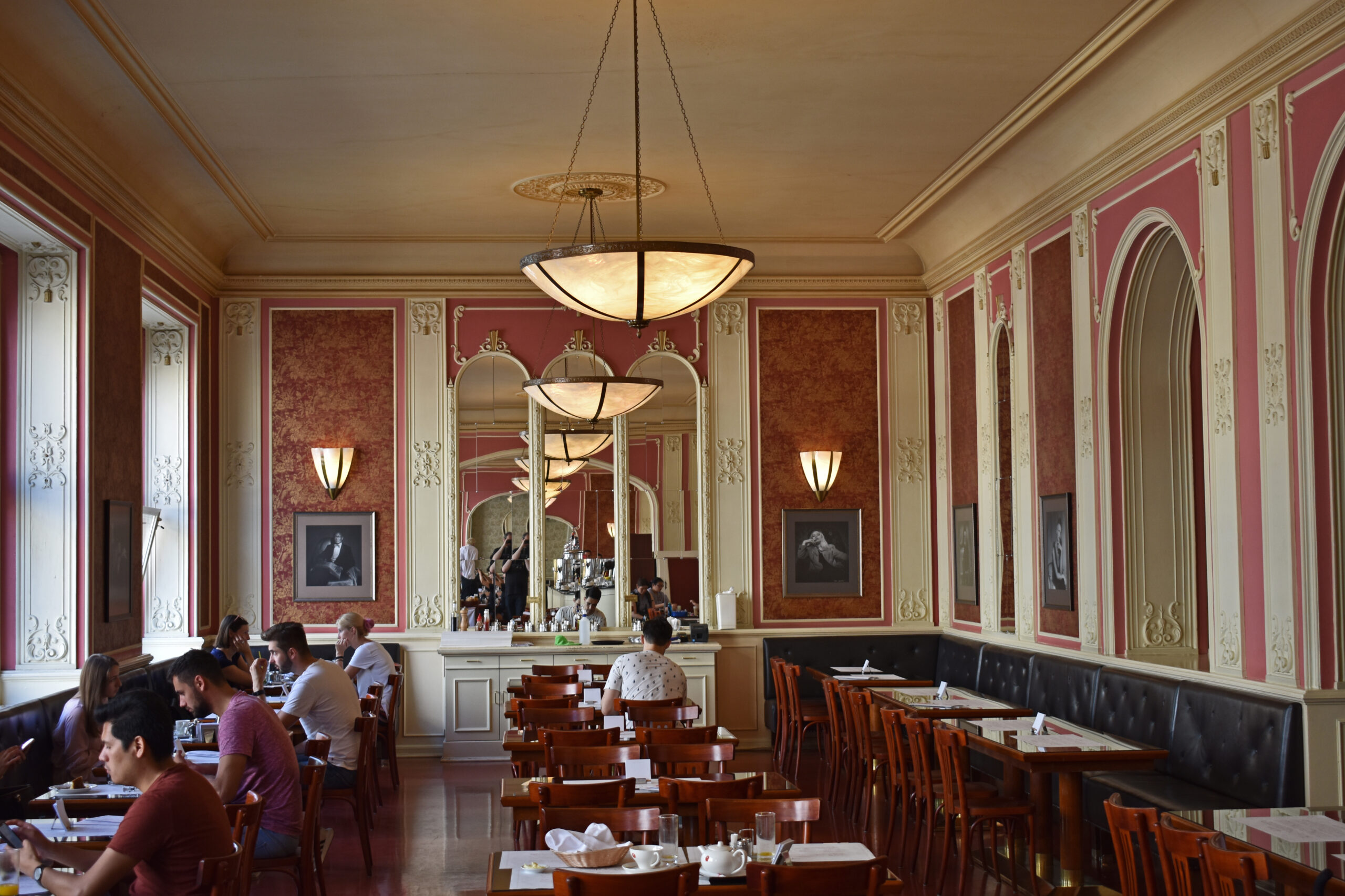 Interior of a historic Prague café