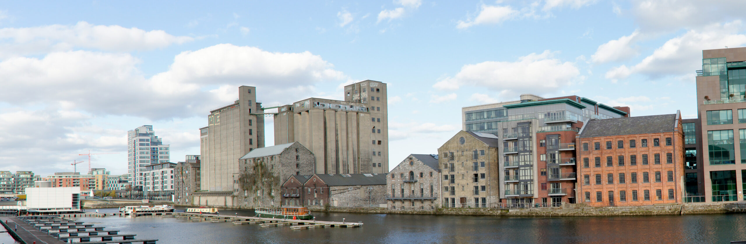Grand Canal Dock with modern buildings in Dublin