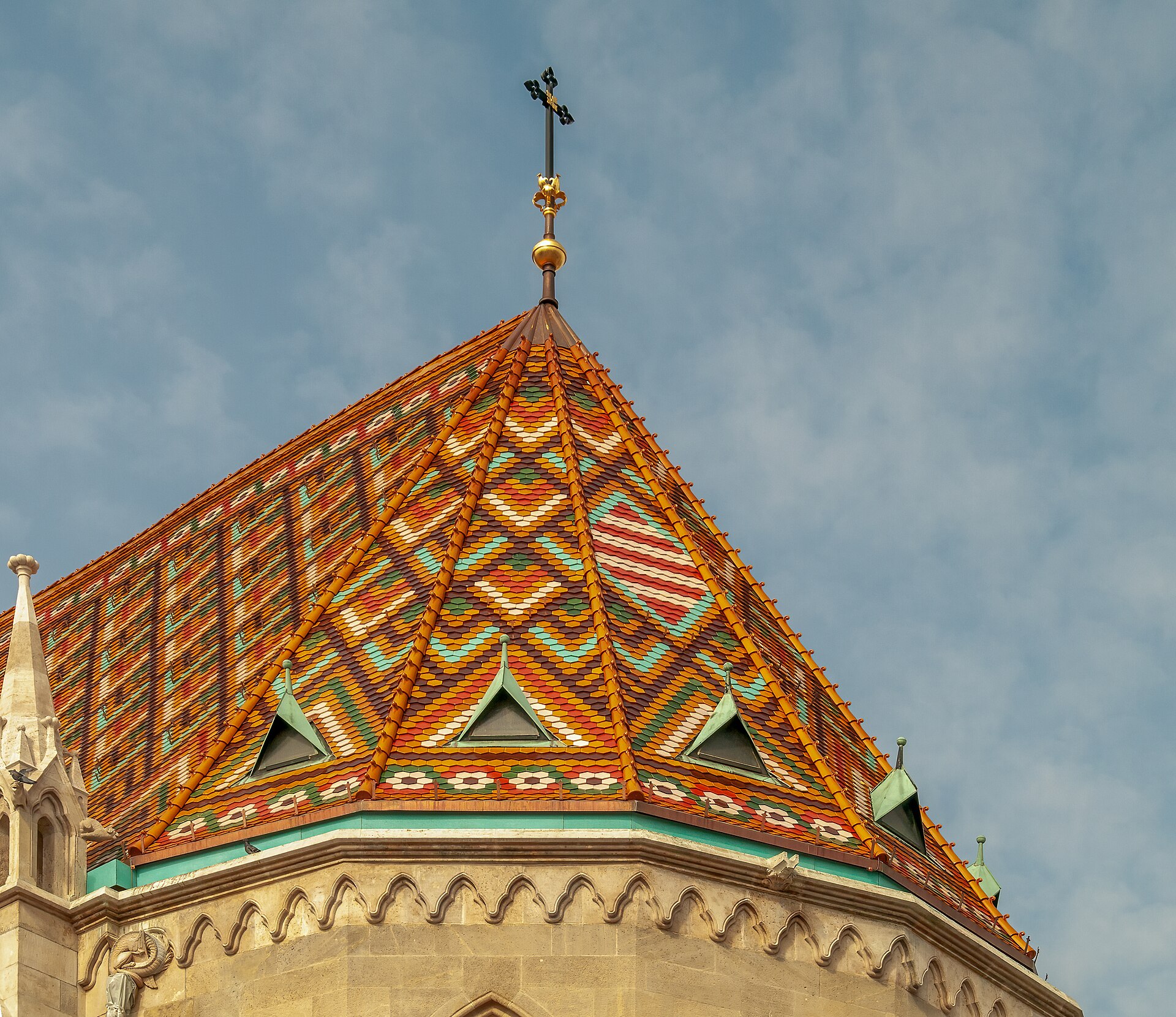 Budapest 3-day itinerary: colorful tiled roof of Matthias Church