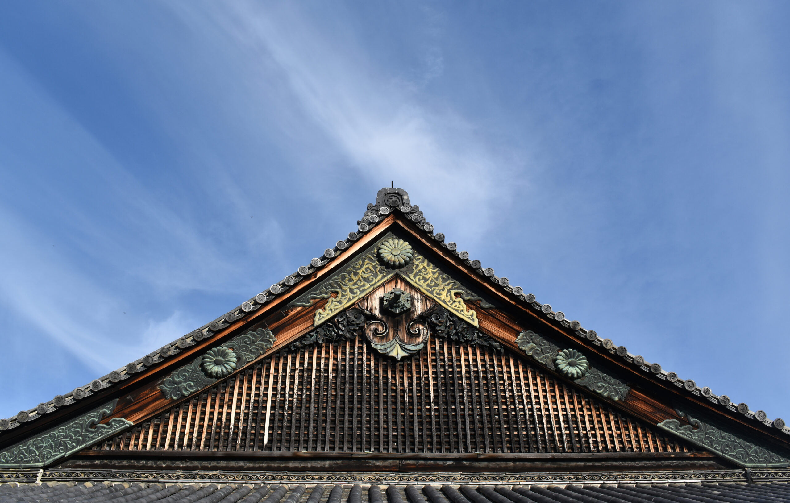 Roof detail of the Ninomaru Palace at Nijo Castle, Kyoto
