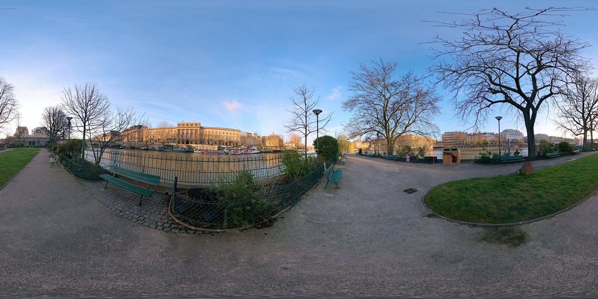 Square du Vert-Galant park at the tip of Île de la Cité, Paris