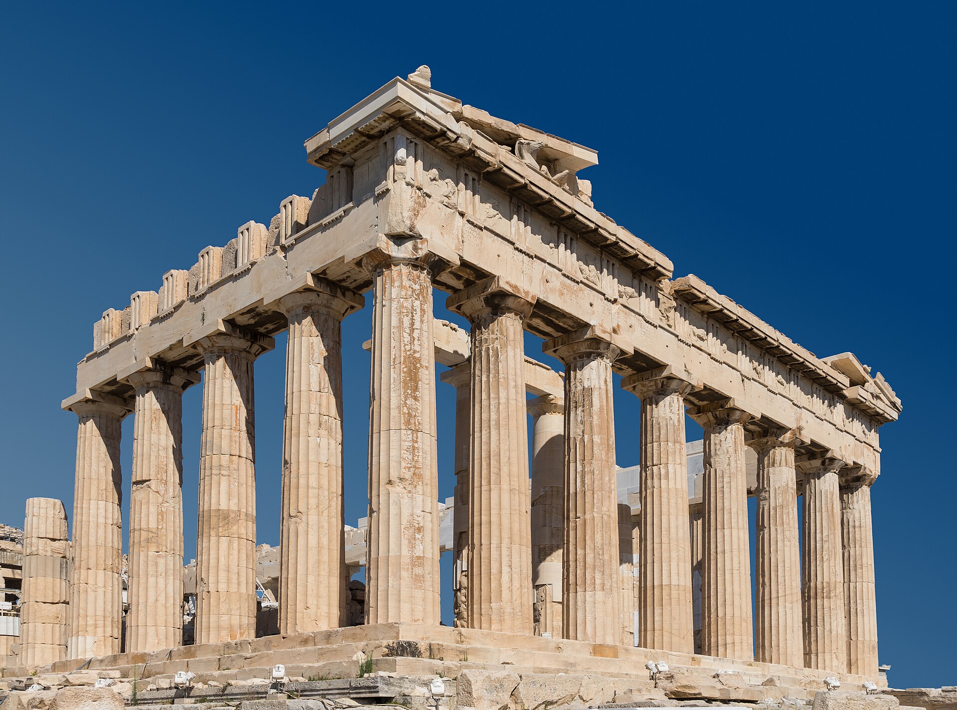 Athens Acropolis itinerary: the Parthenon east side in morning light