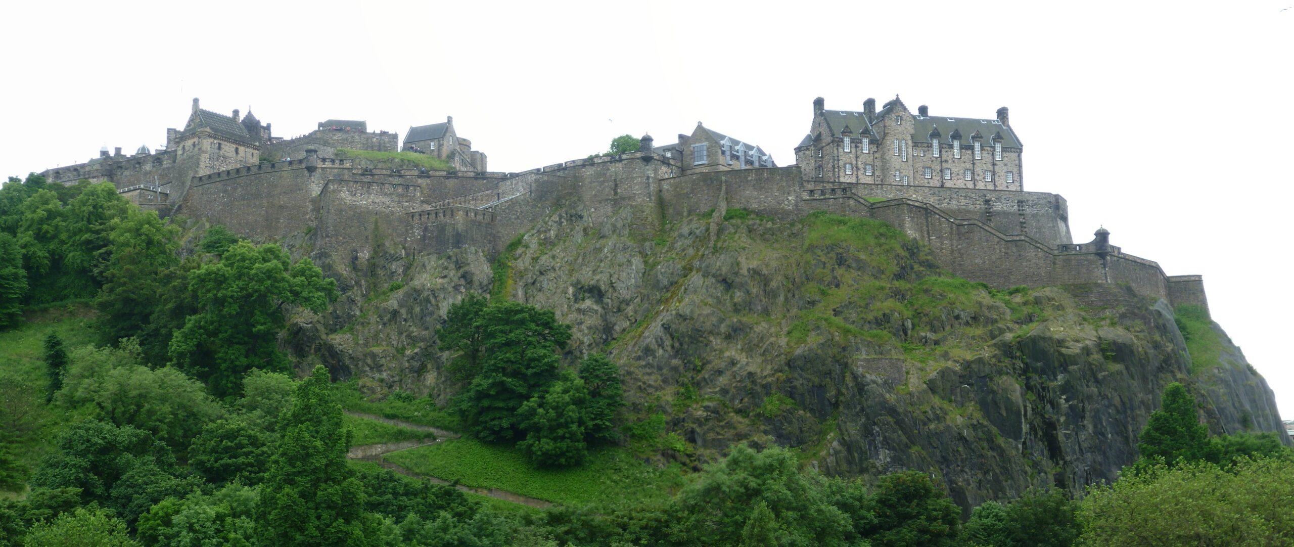 Edinburgh Castle on volcanic rock above the city skyline