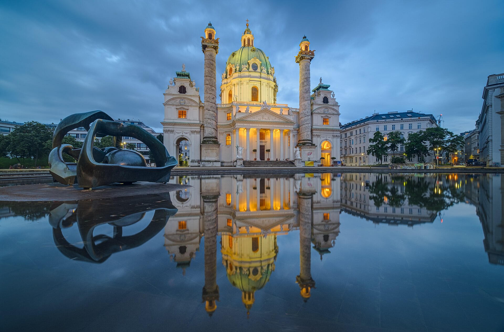 Karlskirche at dusk