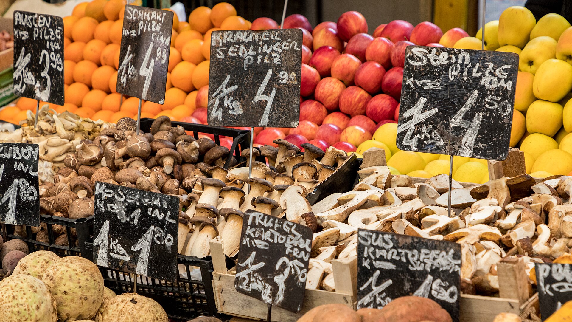 Naschmarkt food market stalls in Vienna's Wieden district