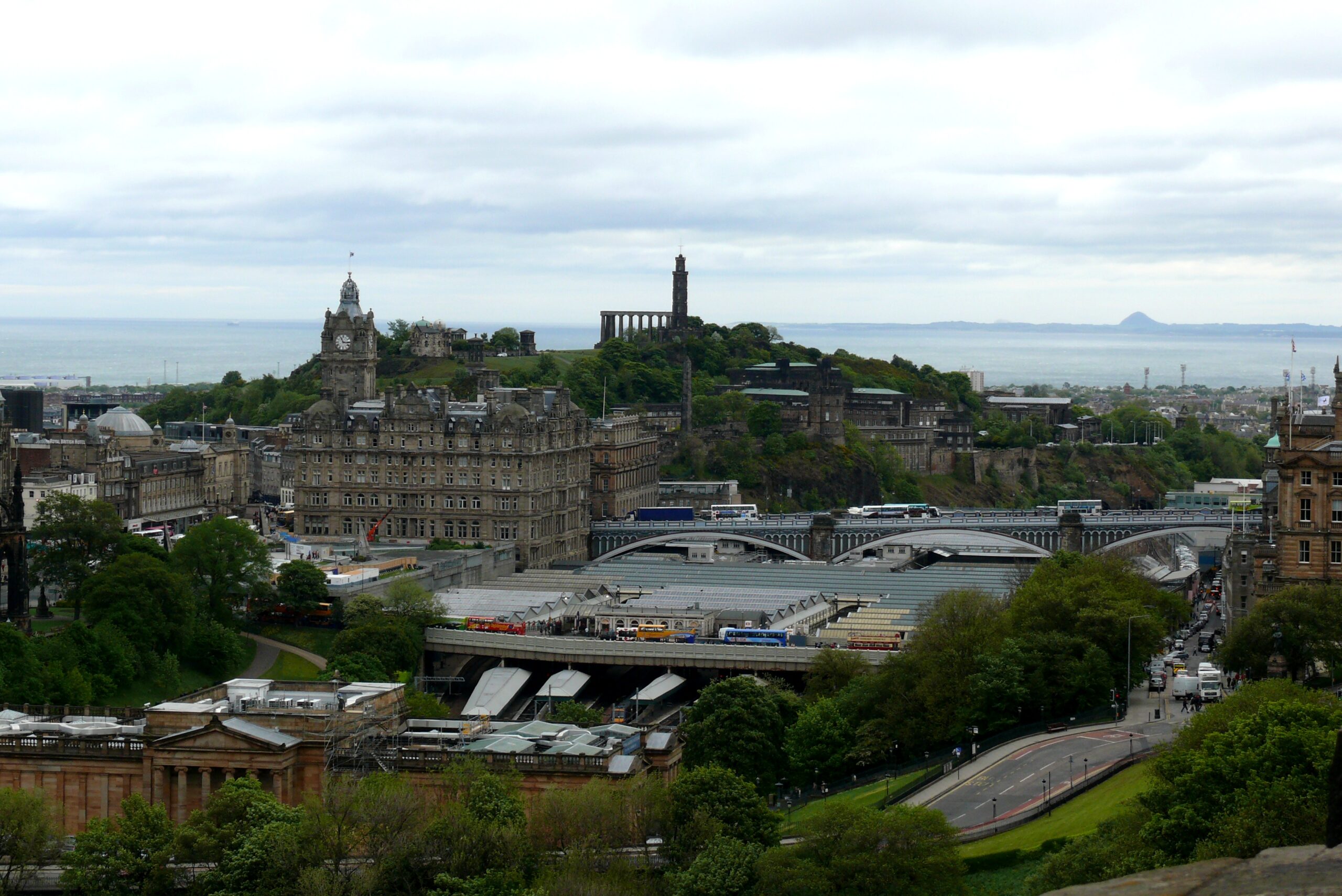 Edinburgh New Town Georgian terraces viewed from the castle