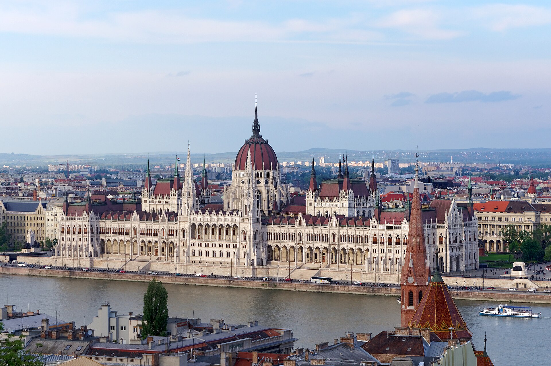 The Hungarian Parliament Building on the Danube in Budapest