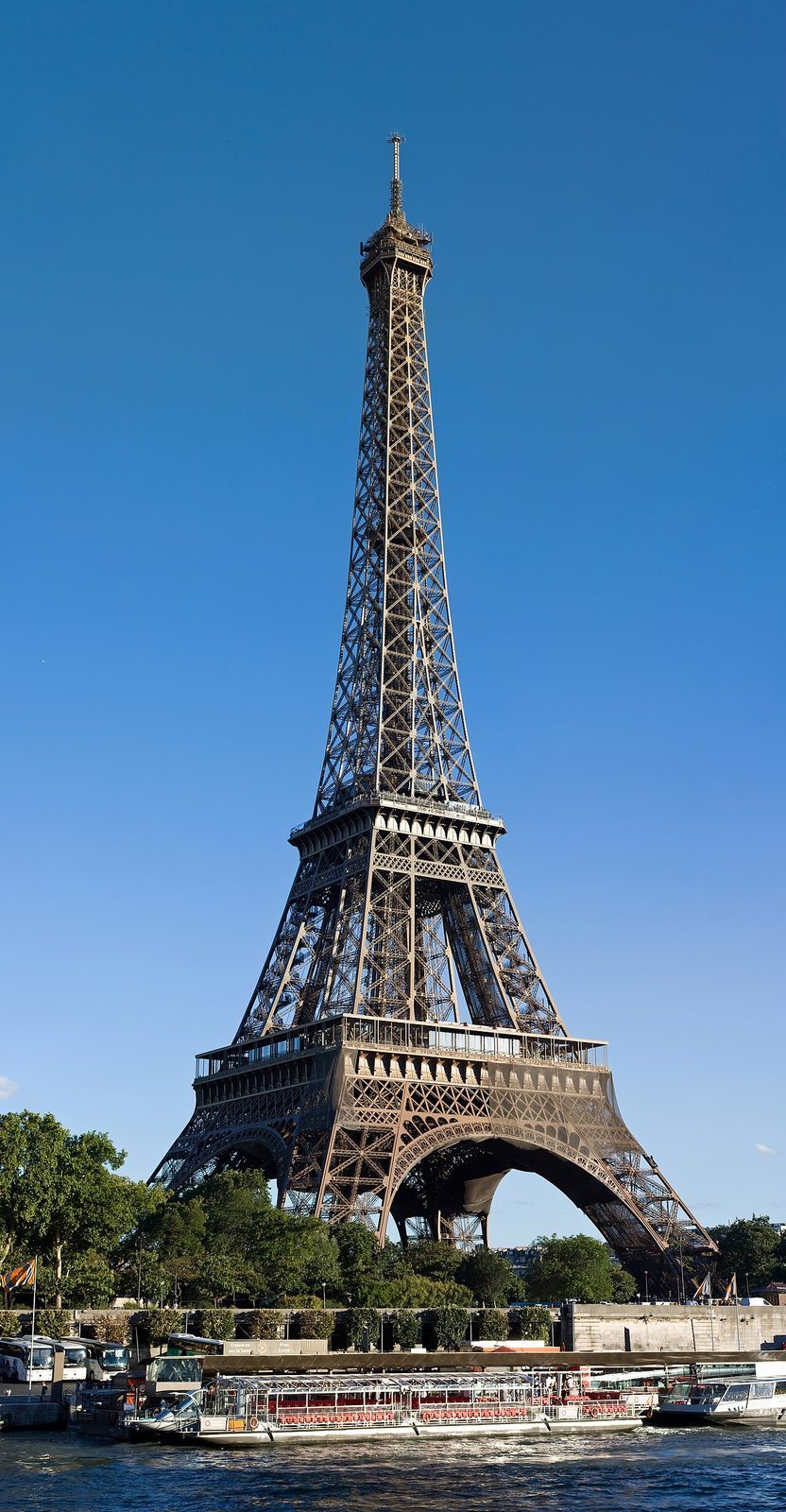 Eiffel Tower rising above the Seine in Paris