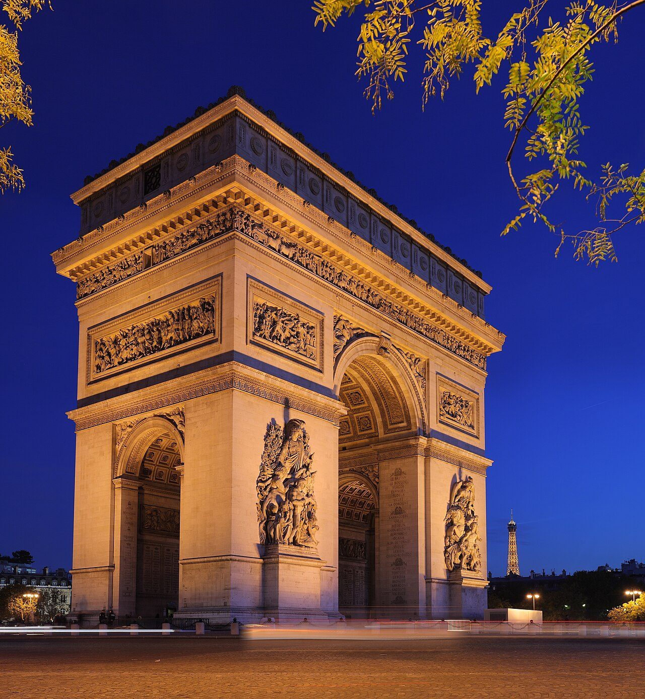 Arc de Triomphe monument in Paris at the top of the Champs-Élysées