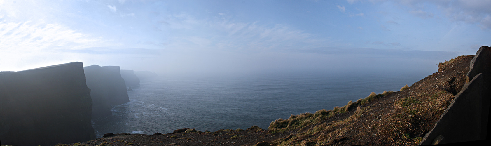 Panoramic view of the Cliffs of Moher