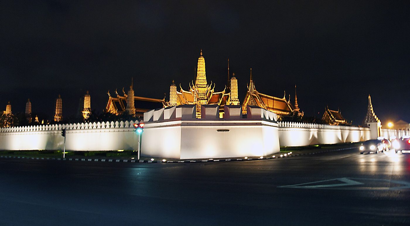 The Grand Palace in Bangkok with its golden spires and temple roofs