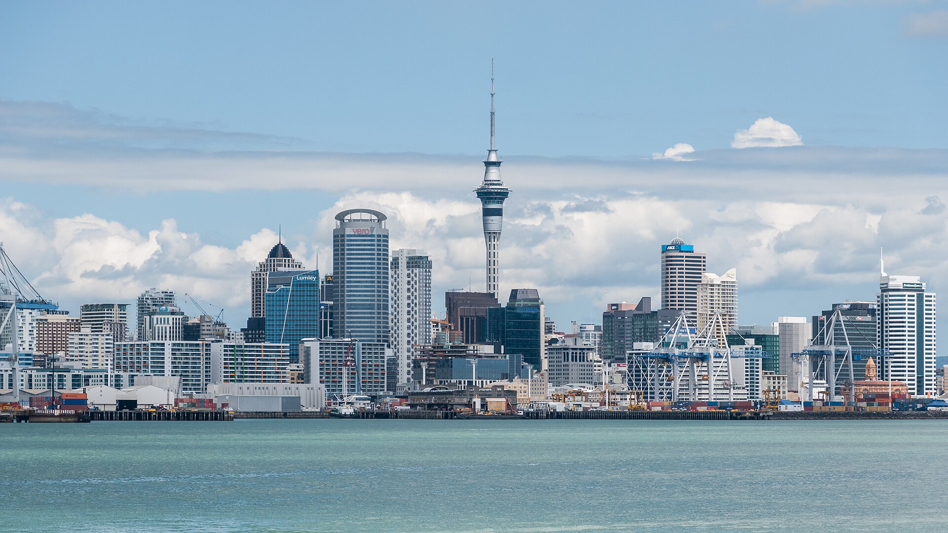 Auckland skyline and harbour seen from Devonport, New Zealand
