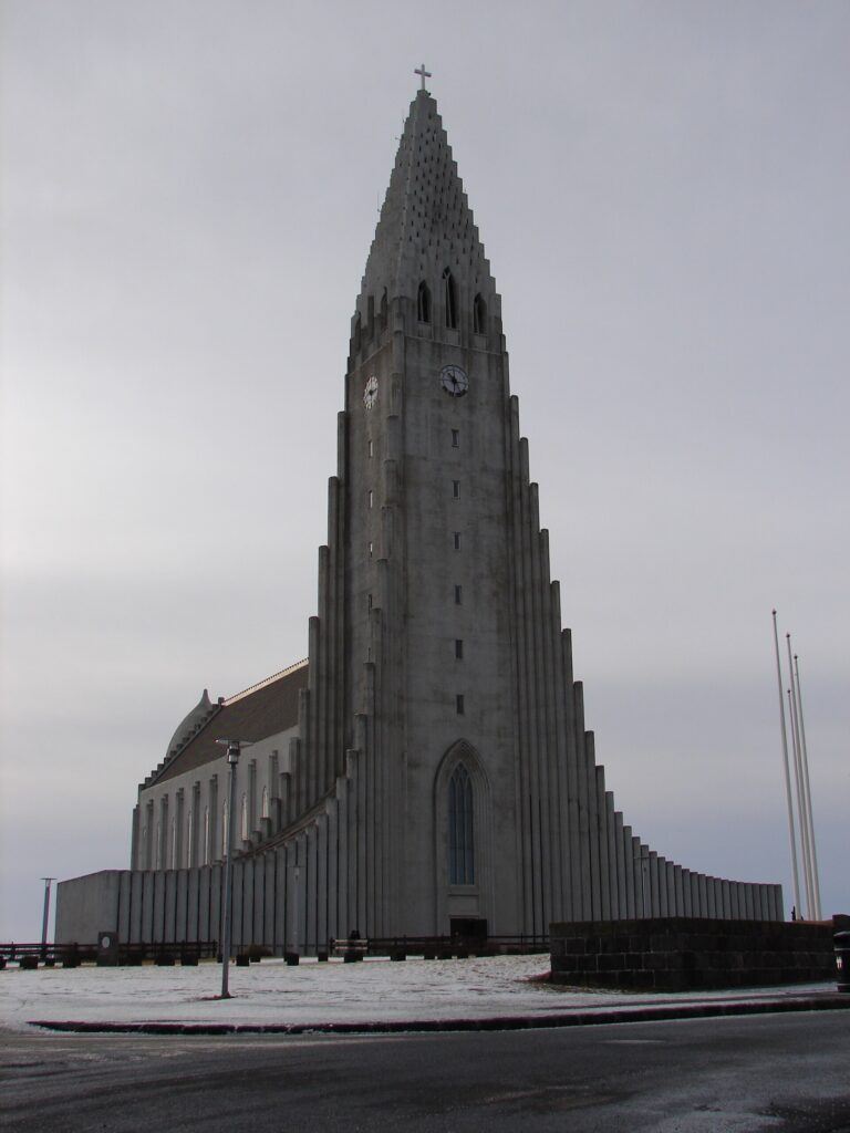 Hallgrimskirkja church exterior in Reykjavik