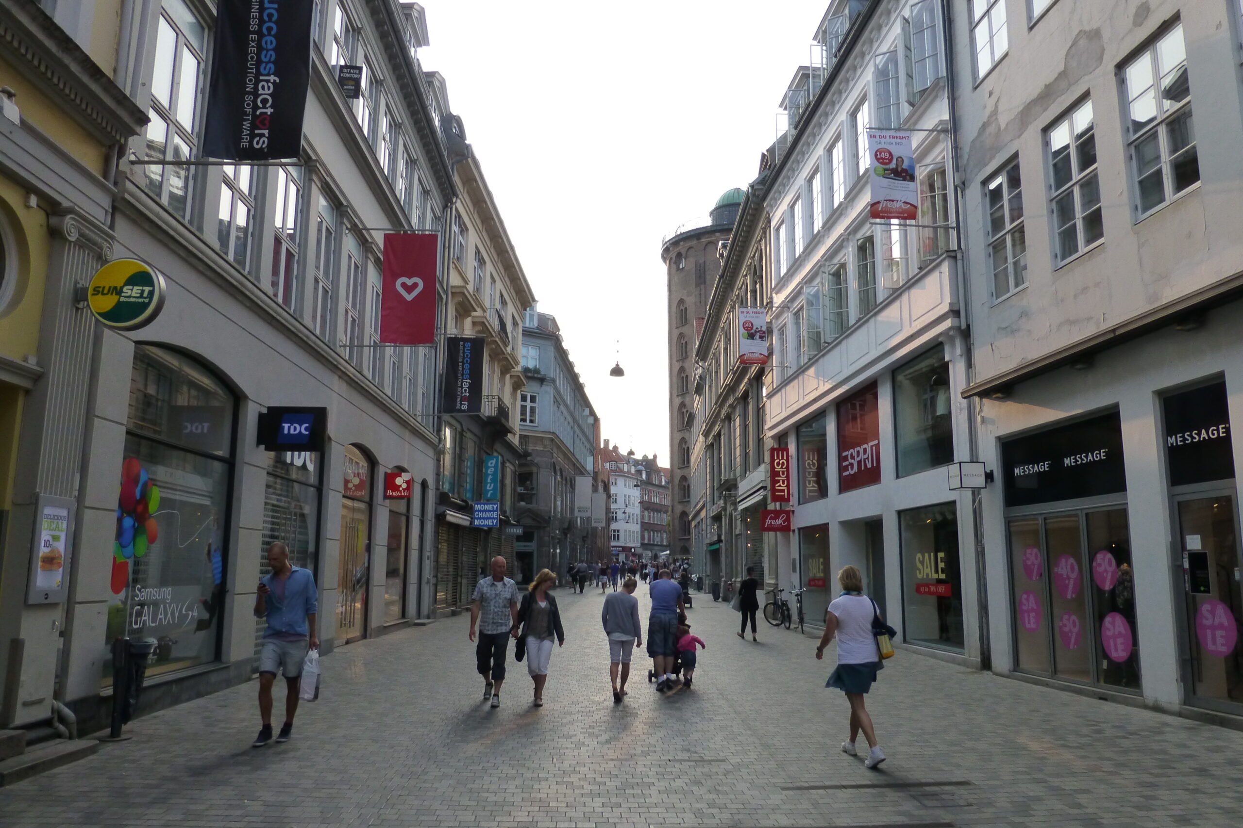 Copenhagen city centre street scene near Strøget