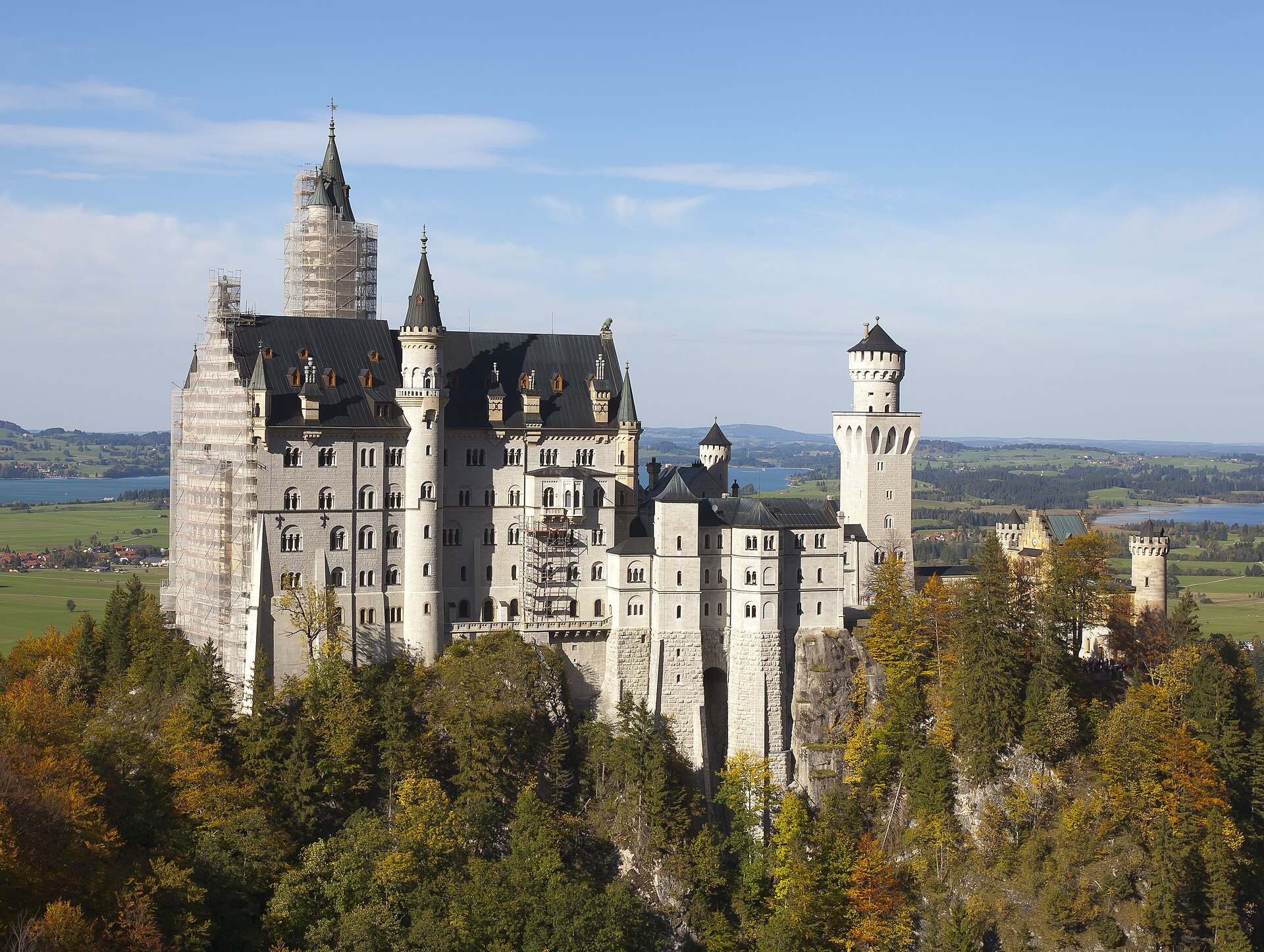 Neuschwanstein Castle seen from the Marienbrücke bridge