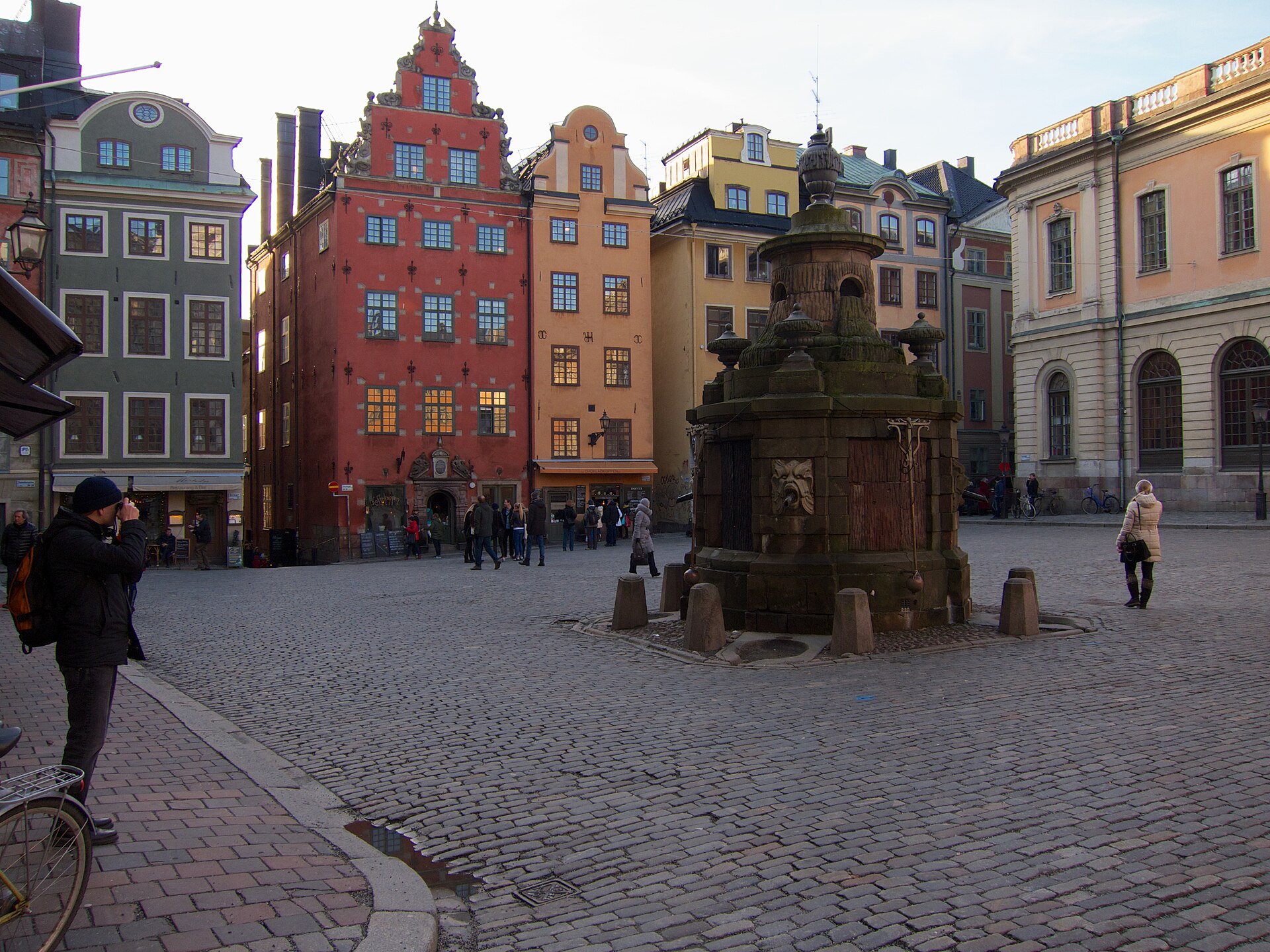 The colourful gabled merchants' houses of Stortorget square in Gamla Stan, Stockholm's old town