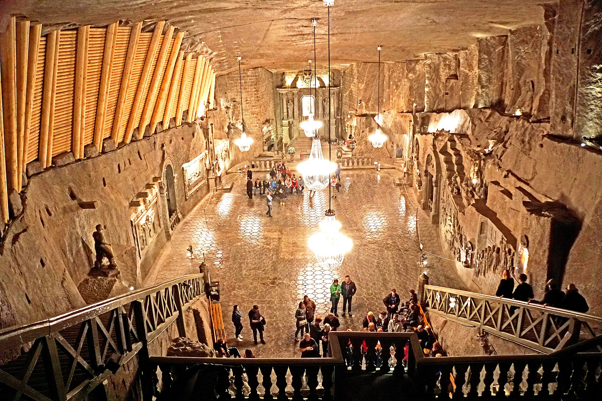 Wieliczka Salt Mine Chapel of St Kinga interior carved entirely from rock salt