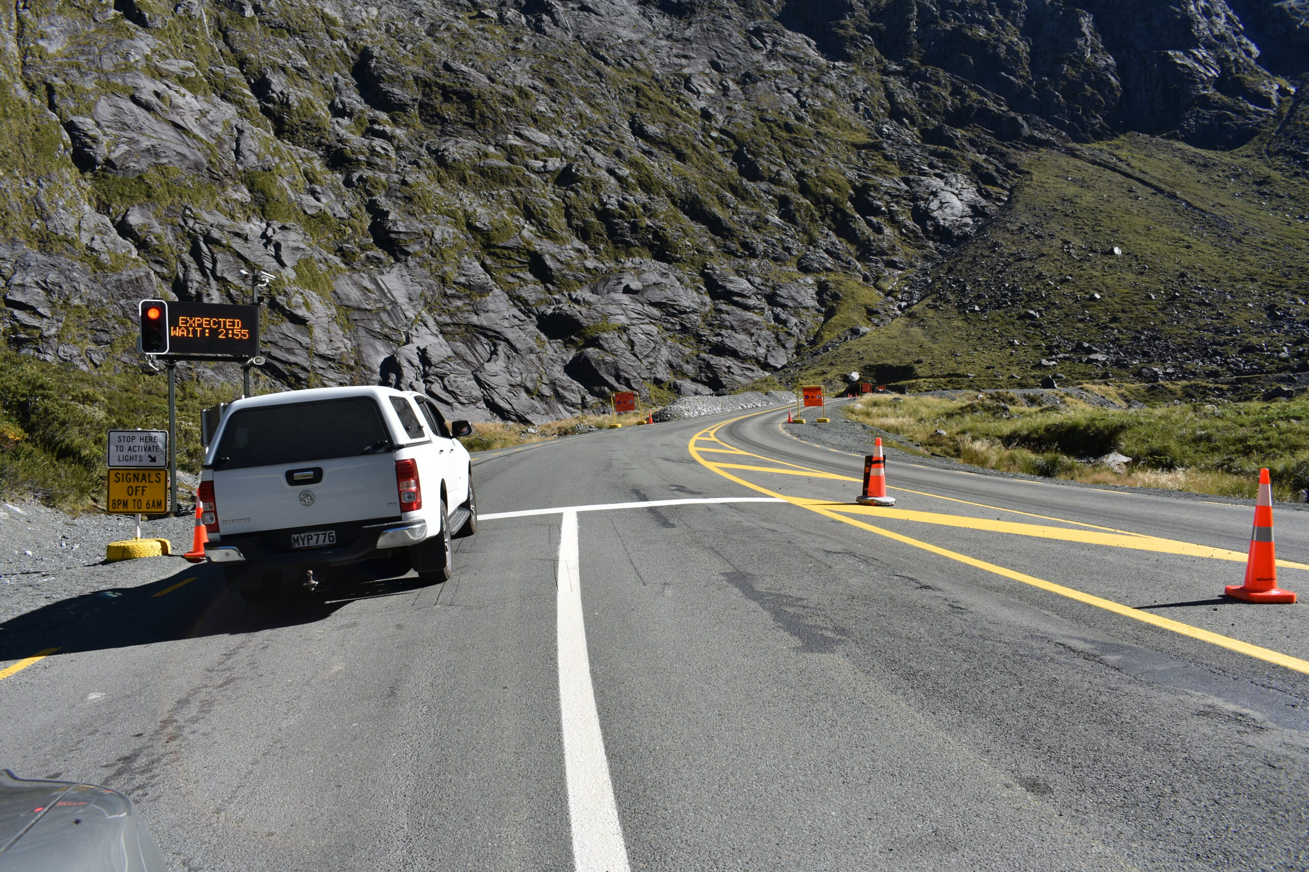 The eastern entrance of the Homer Tunnel on the road to Milford Sound