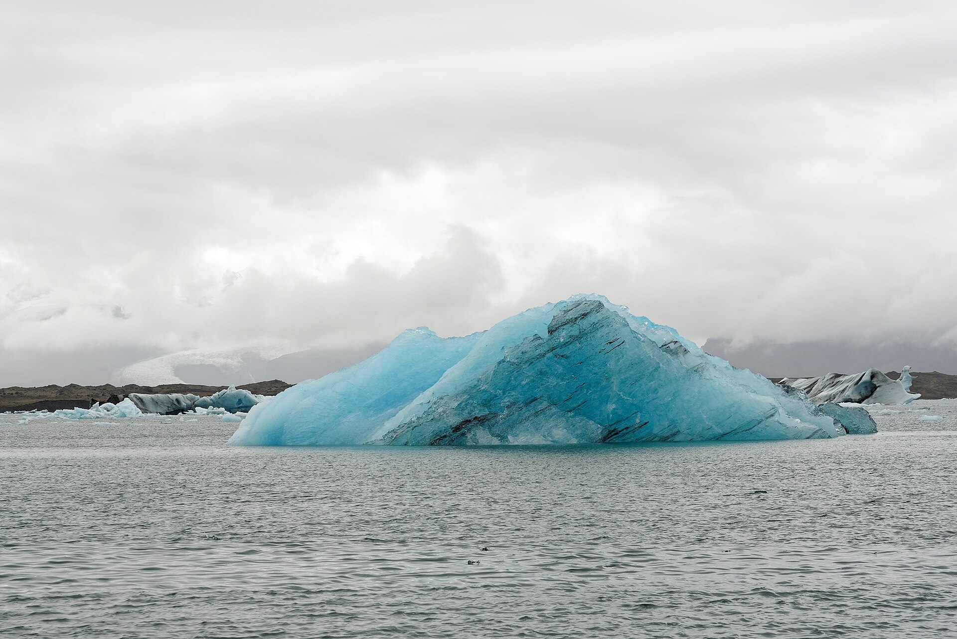 Icebergs in Jokulsarlon glacier lagoon in southeast Iceland