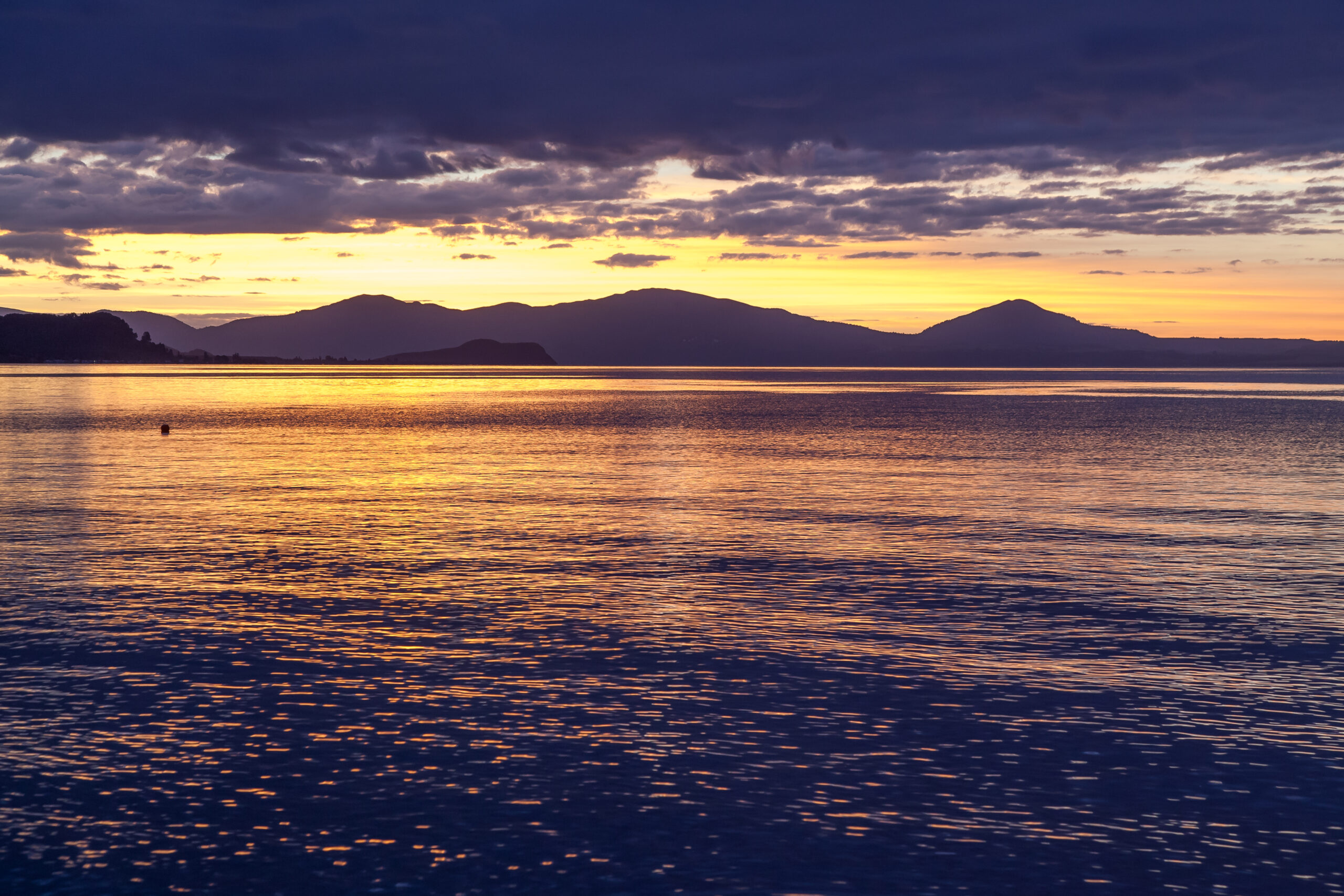 Lake Taupō sunset — the skydiving backdrop over New Zealand's largest lake