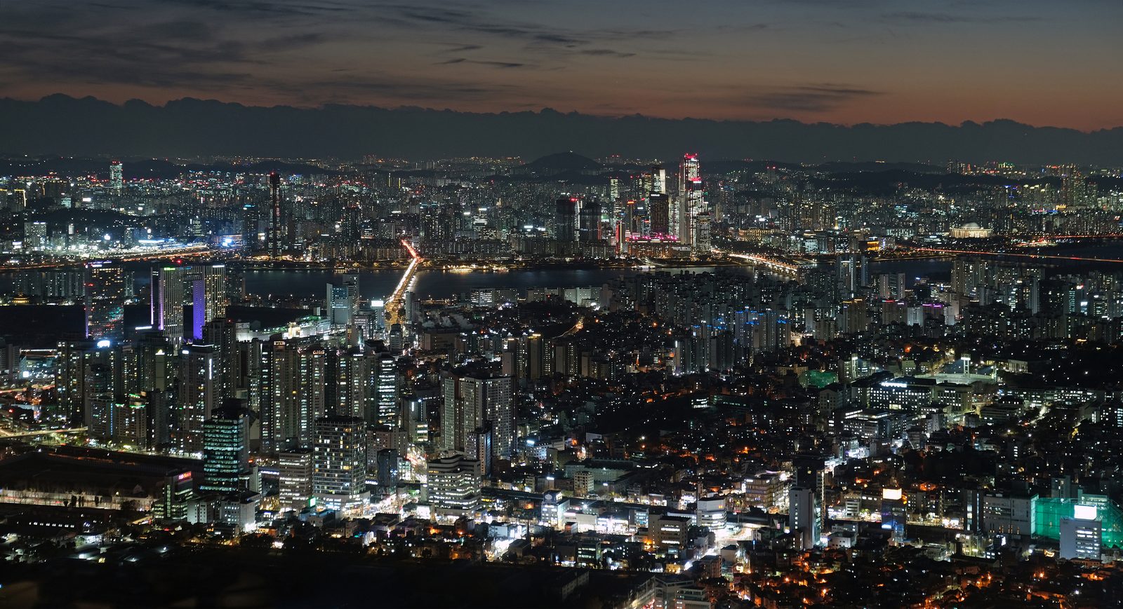 N Seoul Tower on Namsan Mountain overlooking Seoul