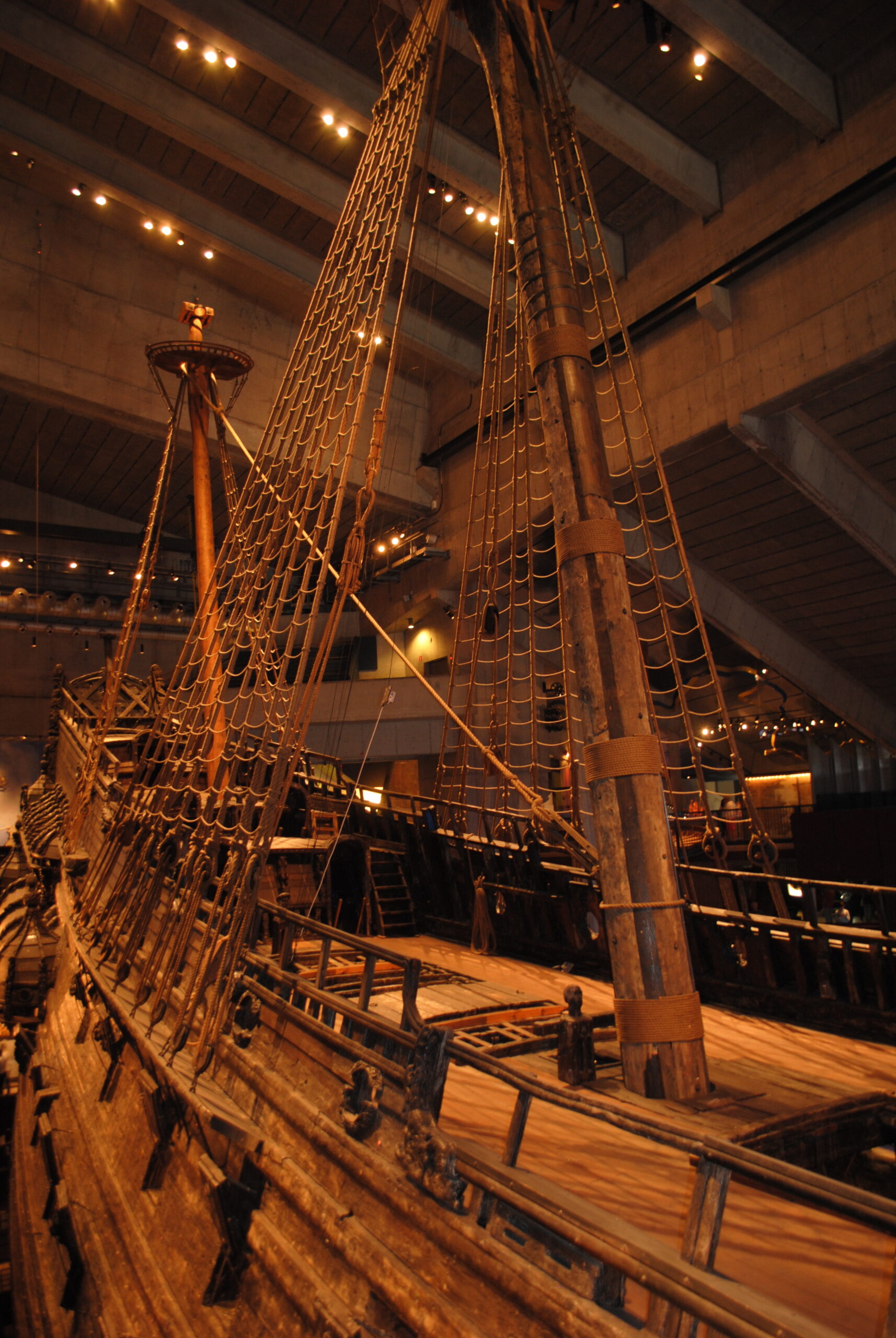 The 17th-century warship Vasa inside the Vasa Museum on Djurgården, Stockholm