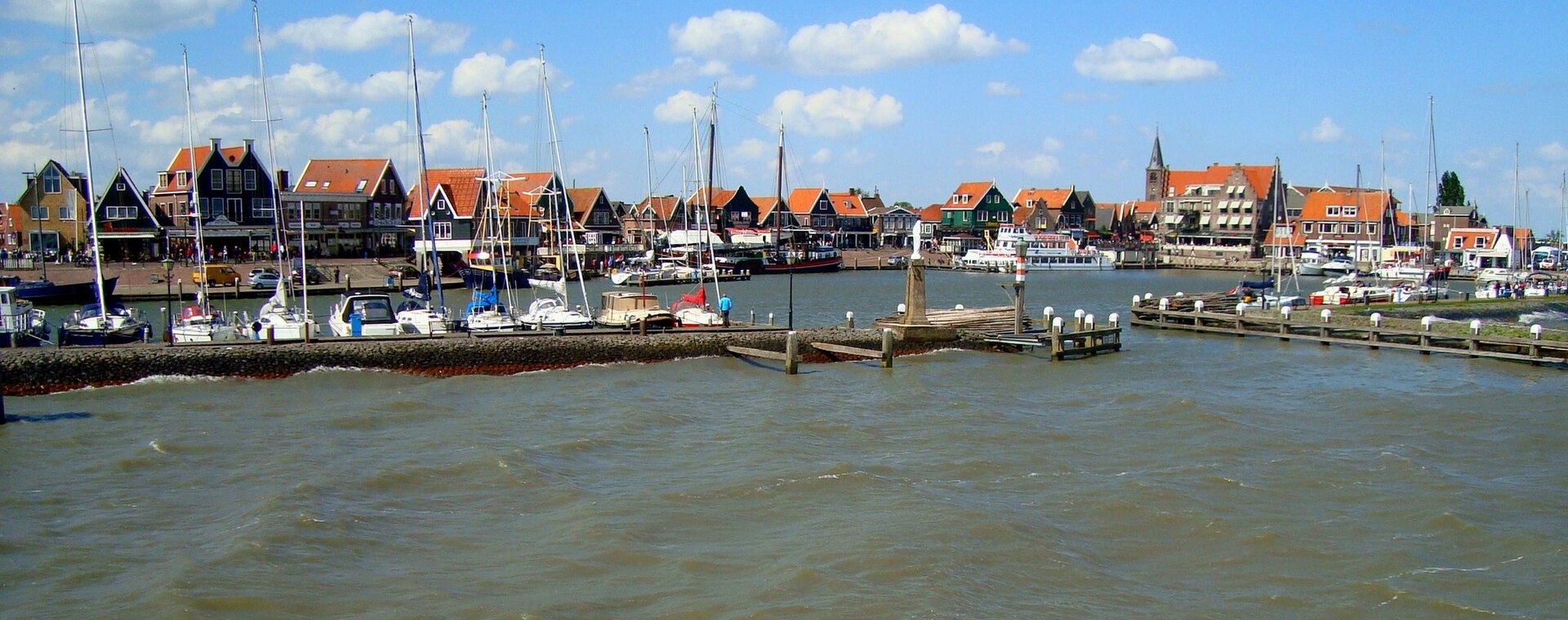 Volendam harbour on the IJsselmeer, a stop on the countryside day trip from Amsterdam