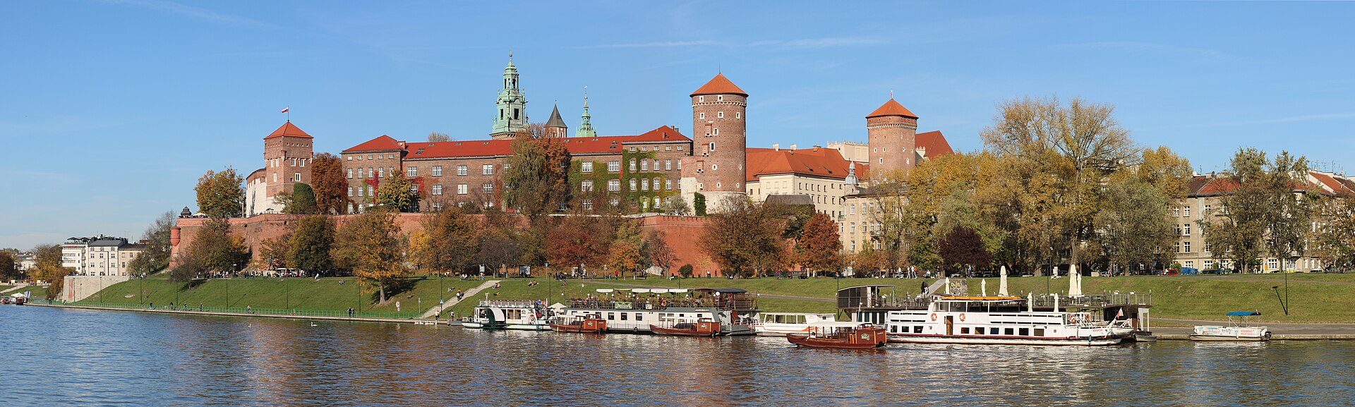Wawel Castle and Wawel Cathedral seen across the Vistula River in Kraków