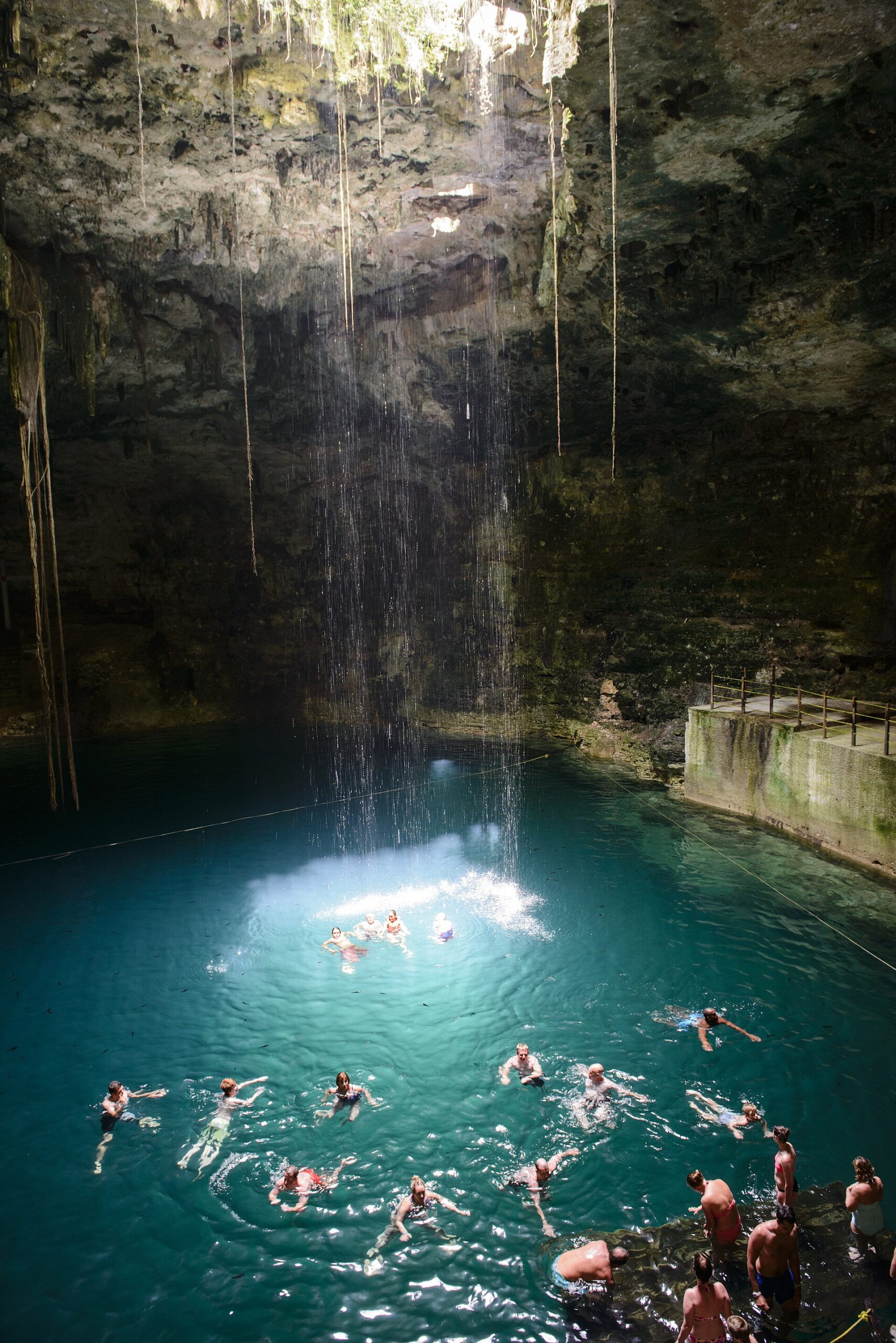 Swimming in a Yucatan cenote