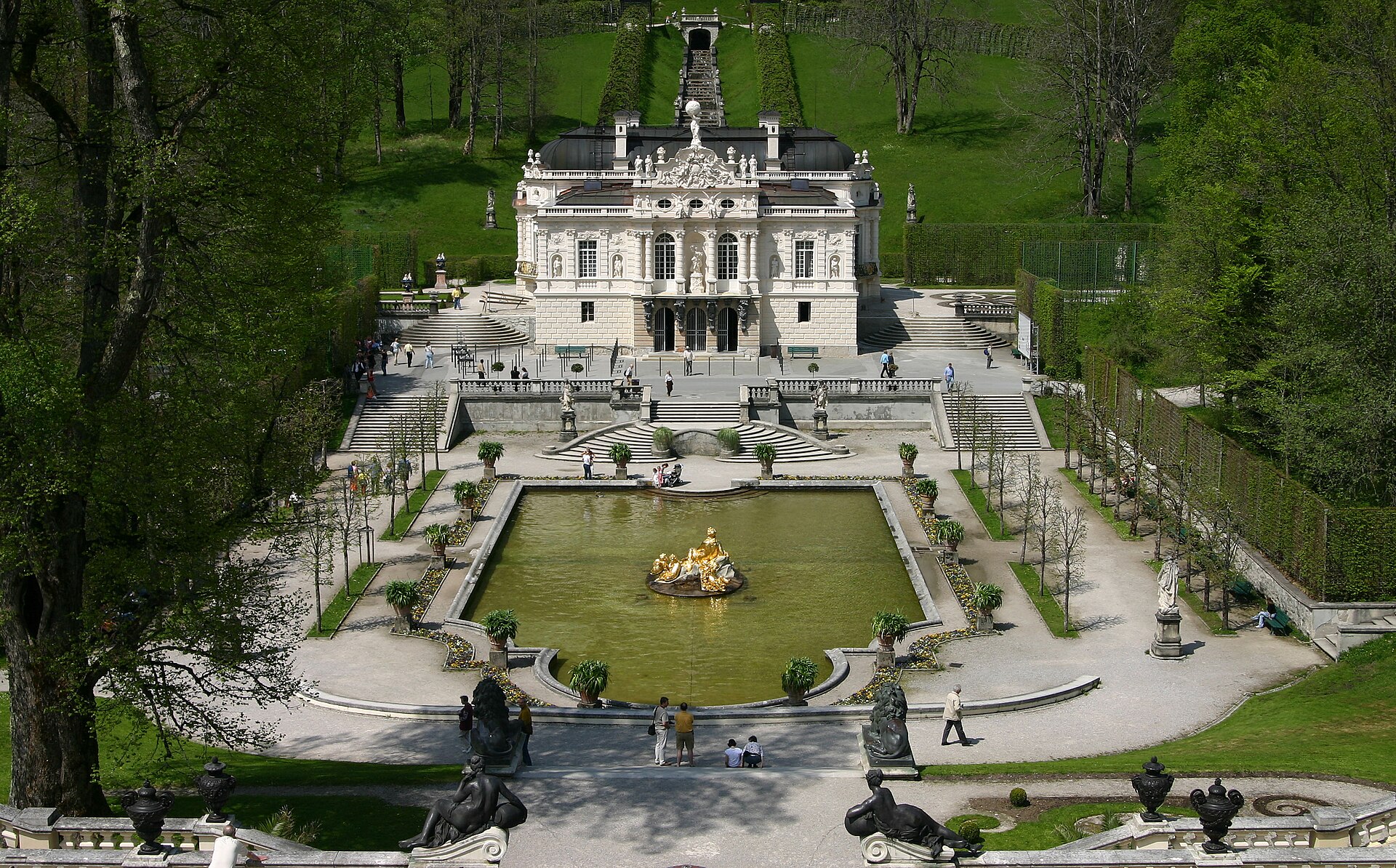 Linderhof Palace and its formal gardens