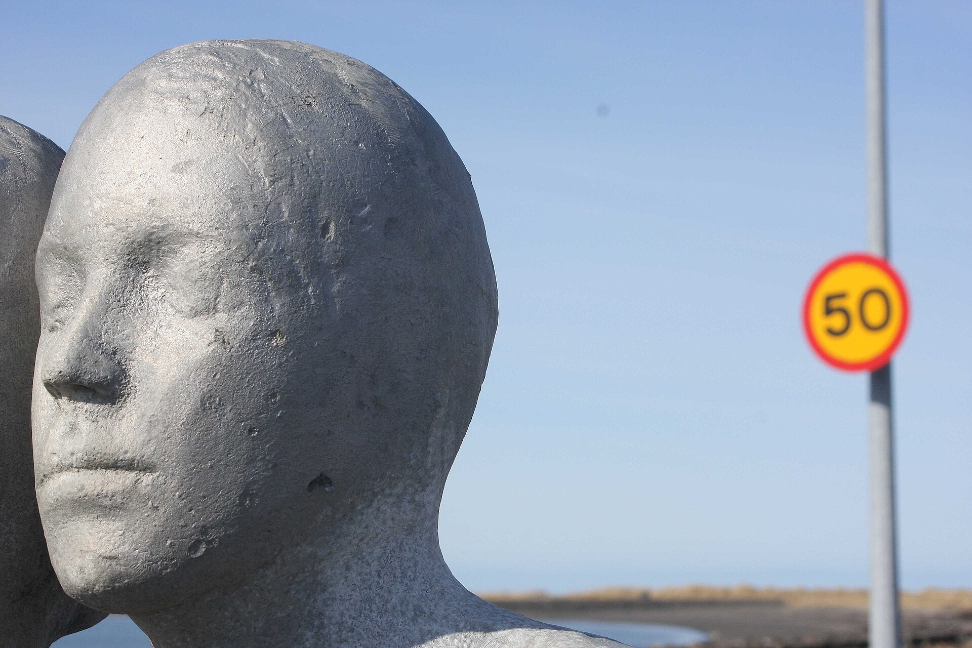 Speed limit road sign on an Icelandic road