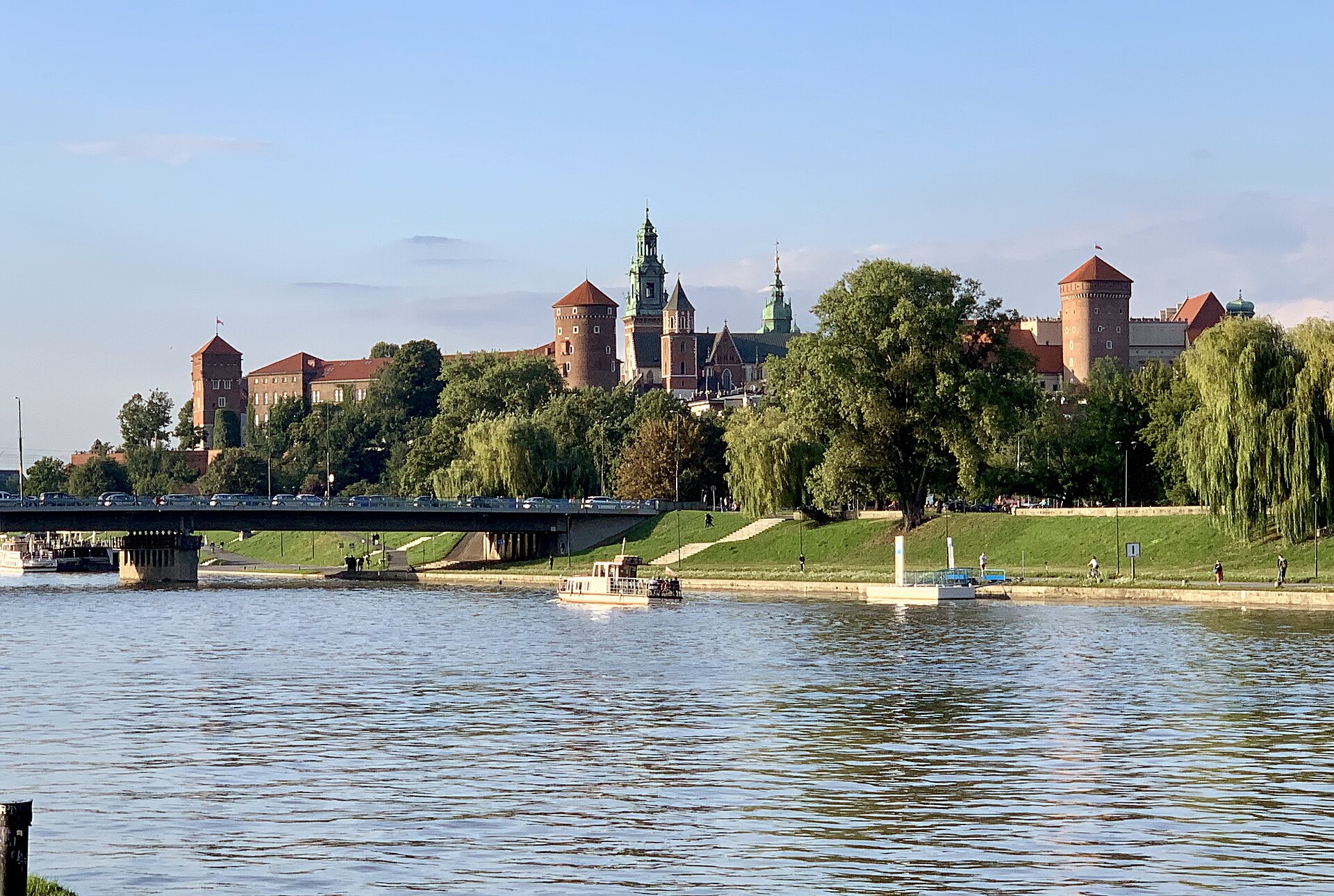 Wawel Castle seen across the Vistula River in Krakow