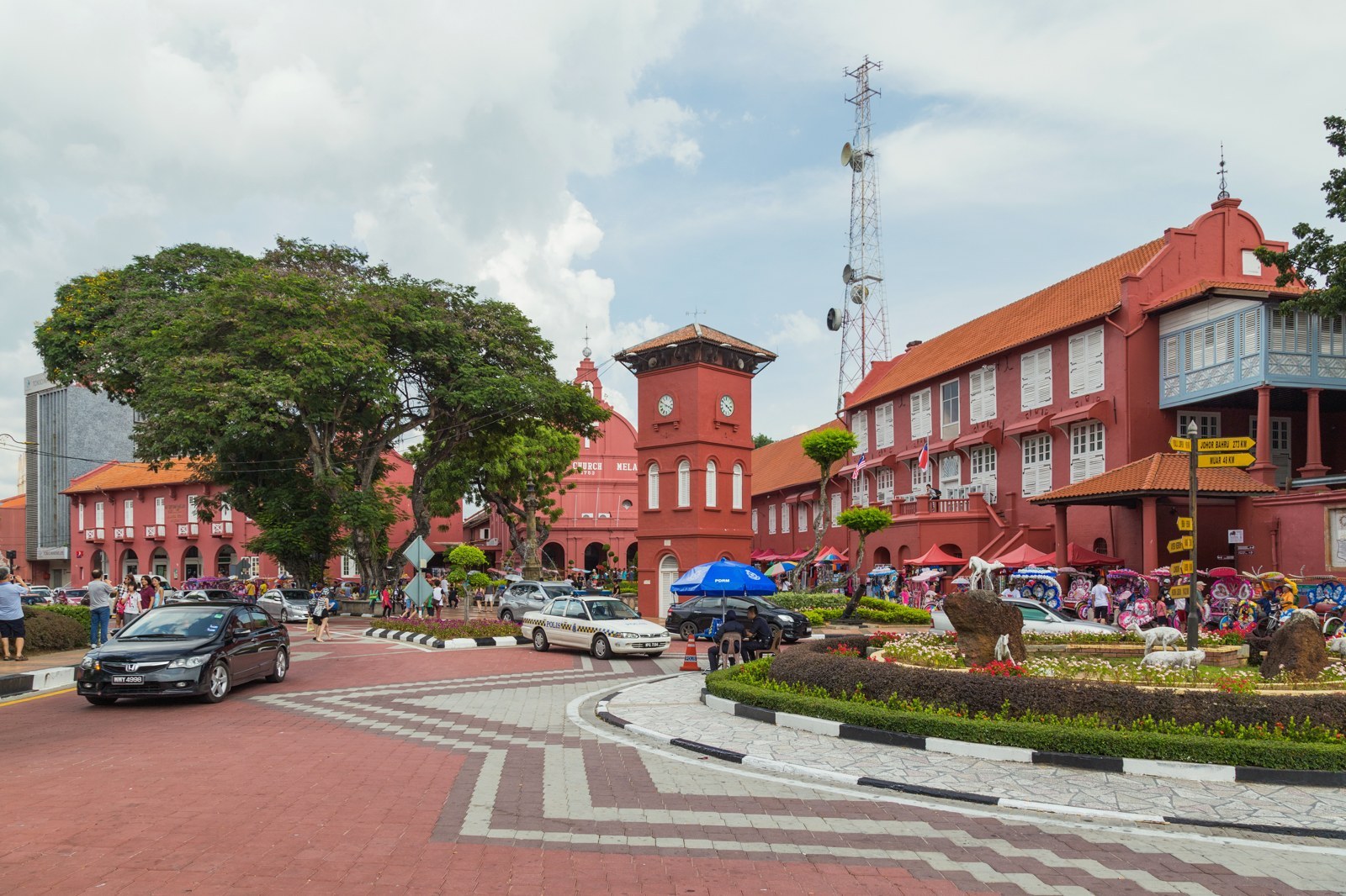 Dutch Square Malacca day trip red Christ Church and Stadthuys buildings