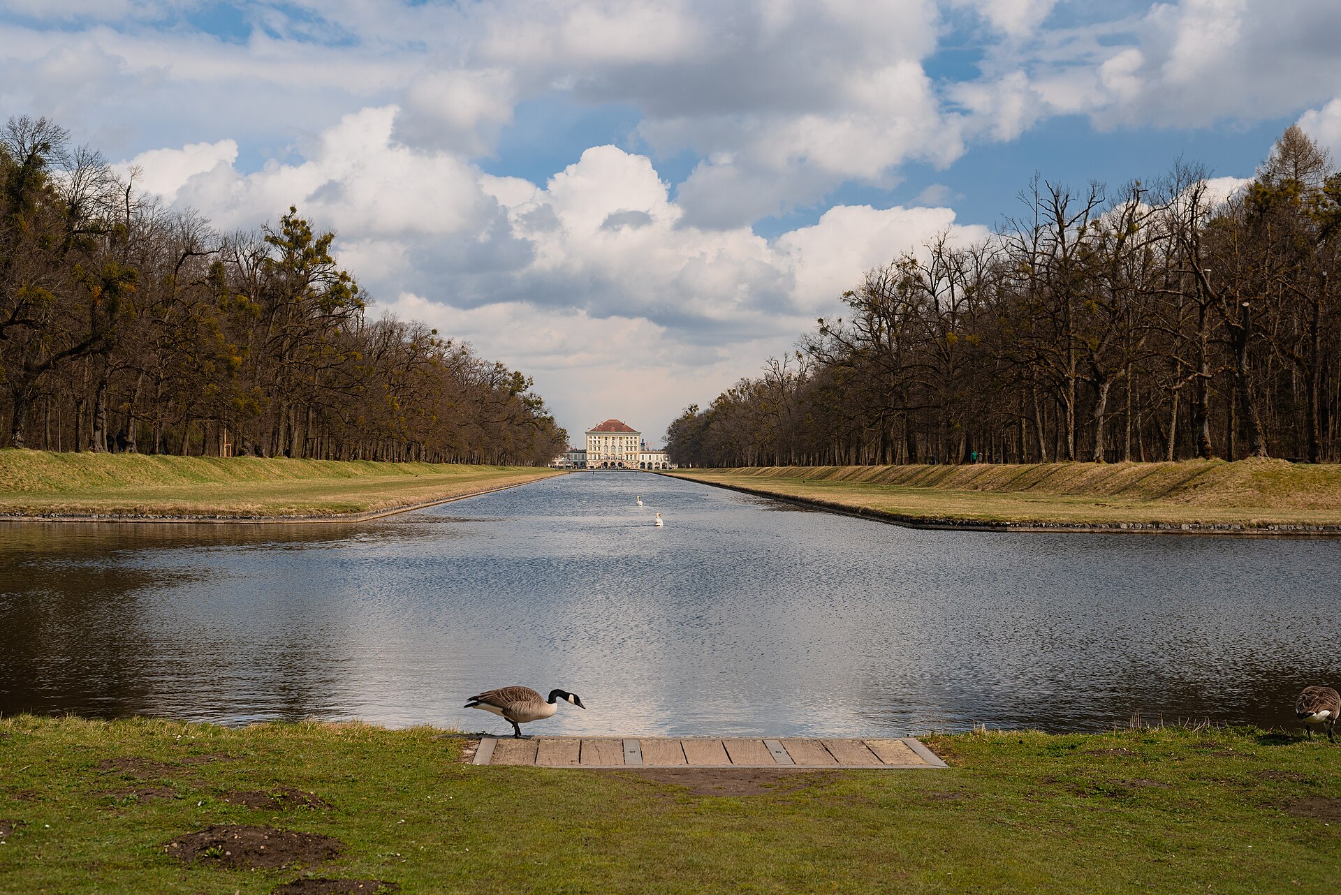 Nymphenburg Palace in Munich seen across its canal