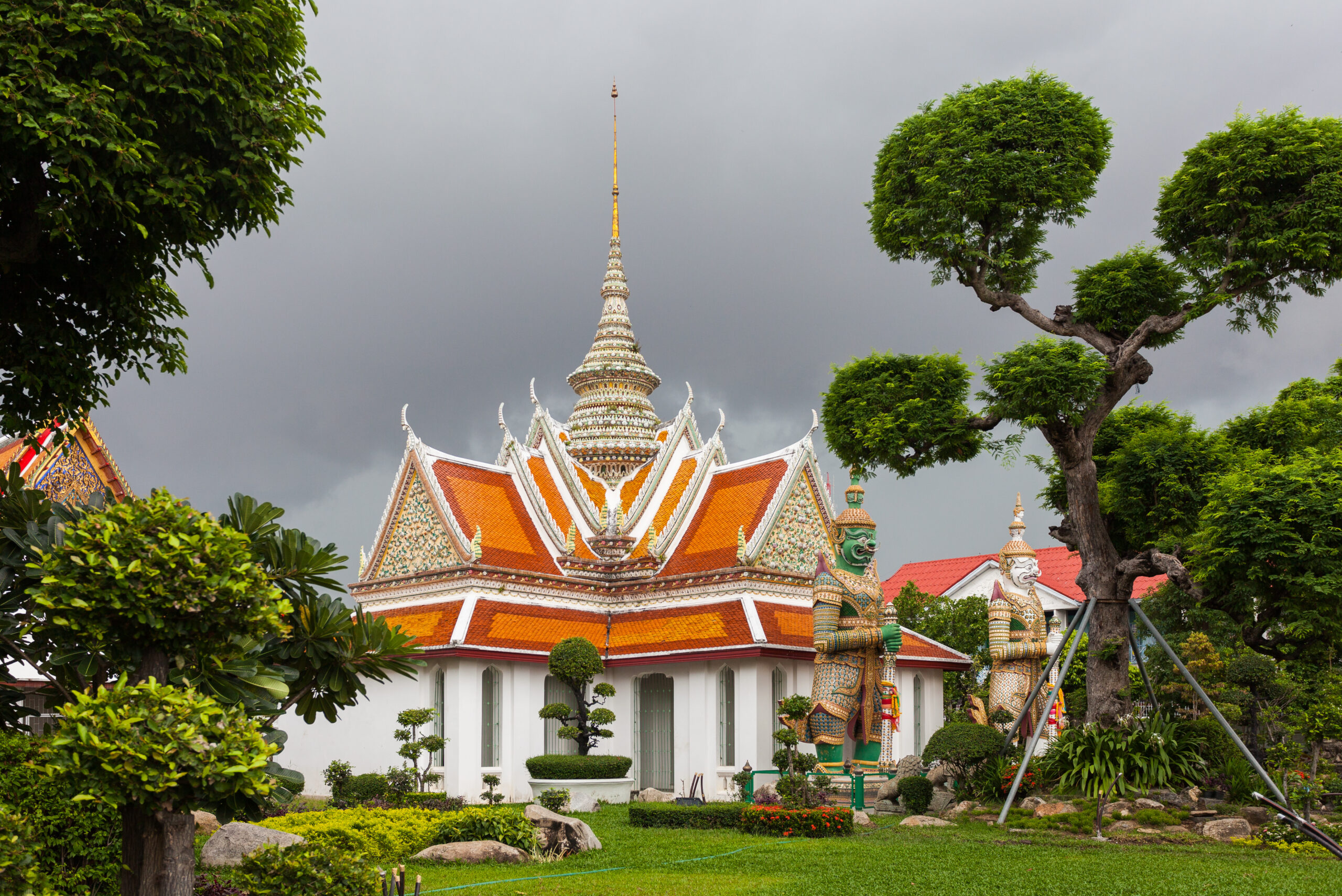 Wat Arun, the Temple of Dawn, rising above the Chao Phraya River in Bangkok
